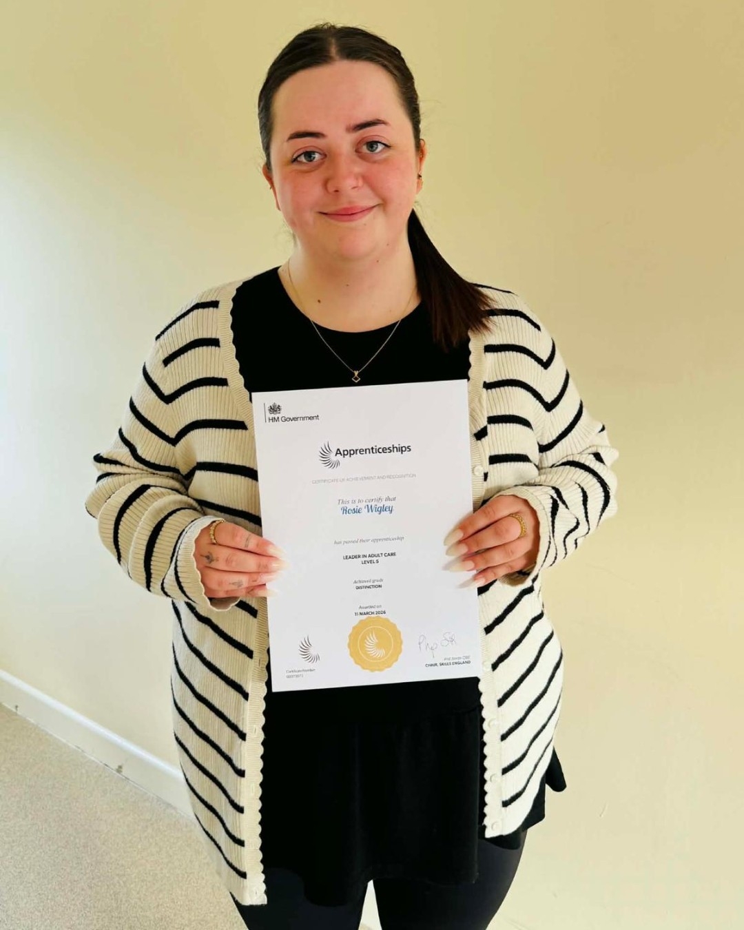 We’re proud to share that Rosie, Team Manager in Inclusion Care, has successfully completed her Level 5 Leader in Adult Care Apprenticeship with a distinction. 💜🎉
This is a fantastic accomplishment and a reflection of her dedication and leadership.
Rosie is a true credit to Rehability UK, consistently going above and beyond for the people we support while also providing strong support to her team. Her leadership, commitment, and ability to inspire those around her have had a direct impact on the success of her services.
Last year, one of the services she has managed for the past eight years was awarded Team of the Year, recognising their continued dedication and high standards of care.
This achievement is a testament to the culture Rosie has built — empowering her team, leading by example, and always striving for excellence.