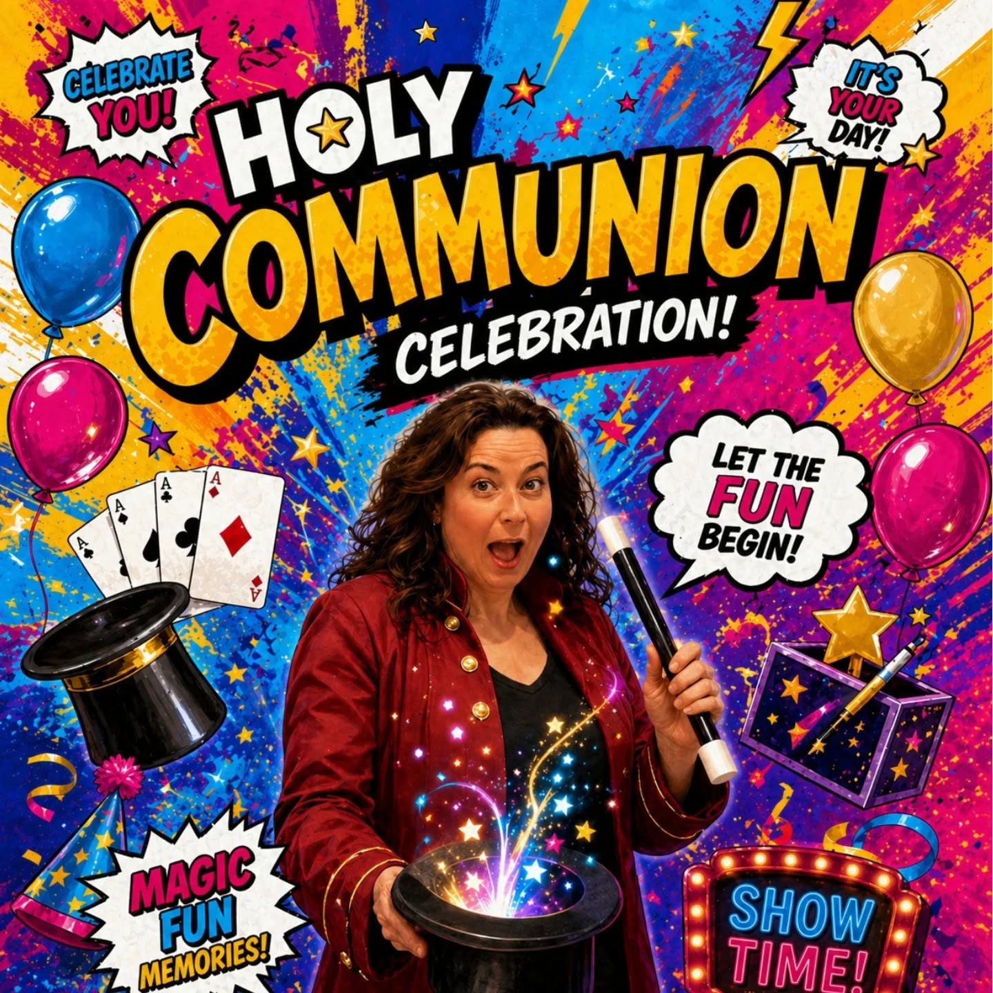 🚨 SUNDAY JUST GOT MAGICAL (LITERALLY) 🚨
I’ve had a last-minute cancellation for this Sunday… which means one lucky Communion party can now add a magician to the guest list 🎩✨
I’ll keep the kids amazed, the adults confused, and no, I will not be turning water into wine… that’s a different department 😇🍷
Perfect for keeping everyone entertained while you enjoy the day 🙌
📩 DM me before someone else makes this slot disappear 👀
Be quick… I can’t promise I won’t make it vanish 🪄