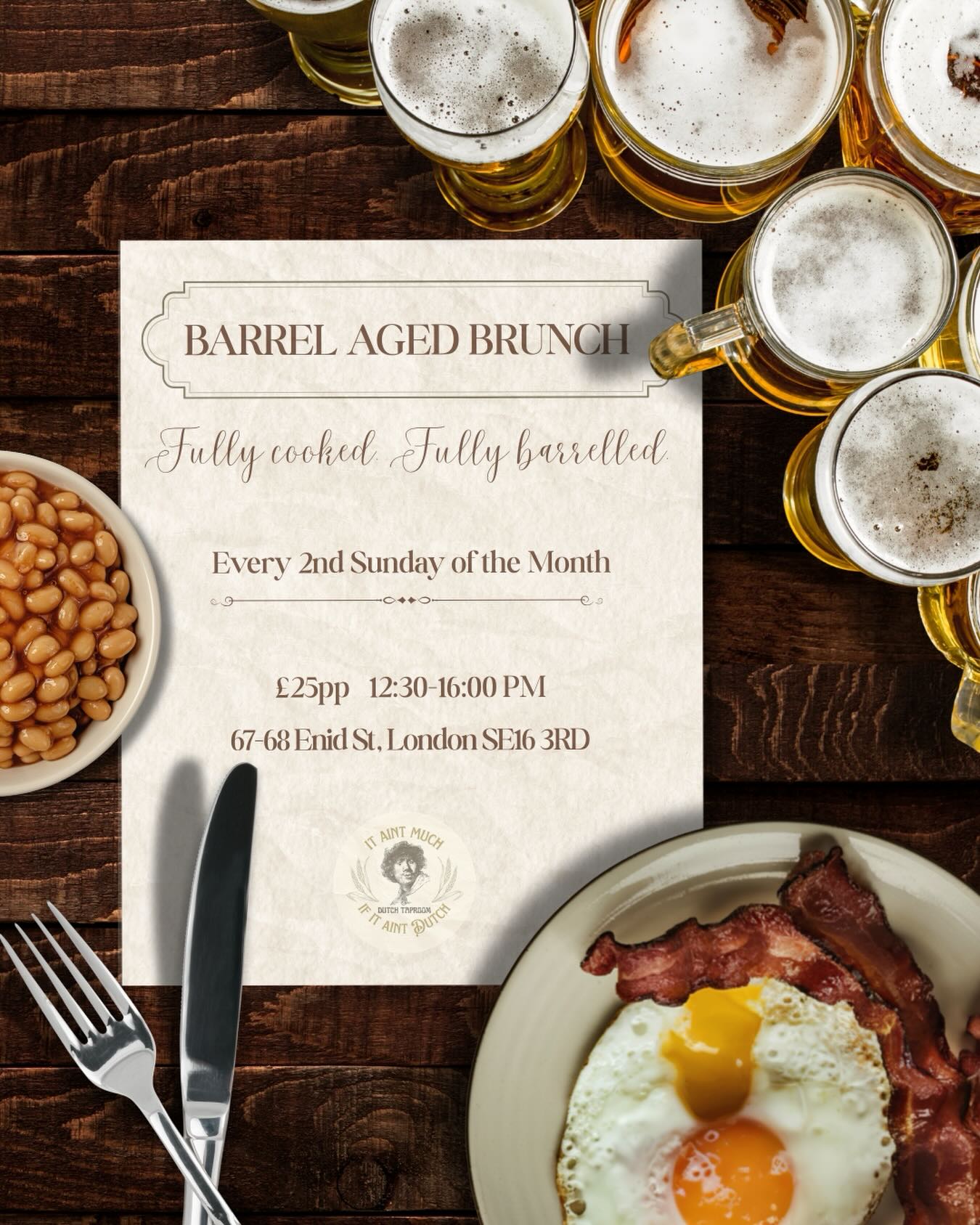 This Sunday…Barrel-aged beers for breakfast?
Yes please. 🍳🍺
Rich, indulgent, and unapologetically boozy.
📅 Sun 10/05
🕧 12:30–16:00
💷 £25
Expect bold flavours, decadent pours and a Sunday breakfast that’s anything but ordinary.
Then returning every 2nd Sunday of the month.
Limited spaces available, book now before it’s fully cooked. 🔥👇
https://www.dutchtaproom.co.uk/event-details-registration/barrel-aged-breakfast-2026-05-10-19-00
#LondonEvents #BermondseyBeerMile #TaproomVibes #DutchTaproom #barrelagedbeer