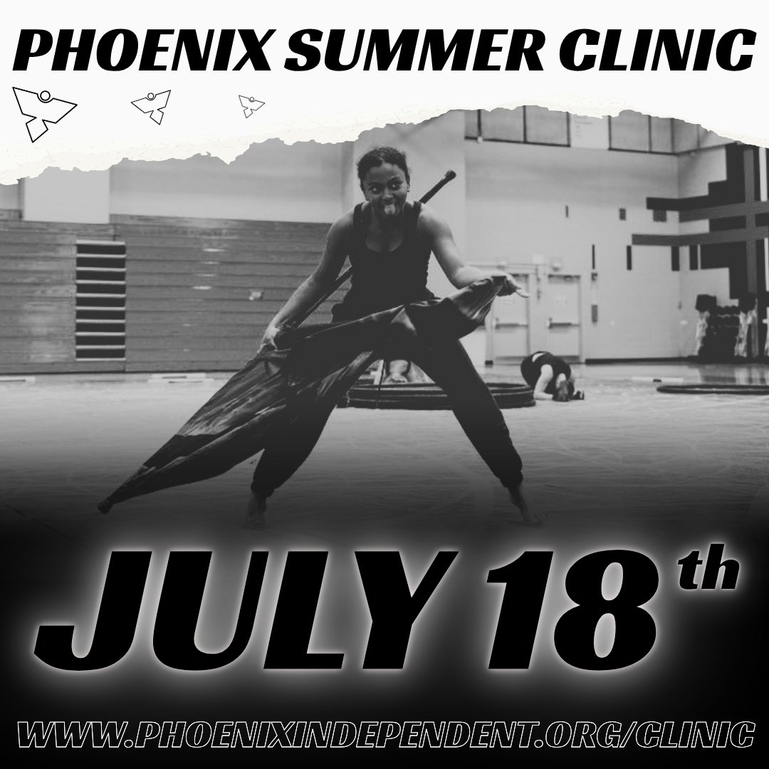 Don't forget to pre-register for our Summer Clinic! Spin with your favorite Phoenix members, alumni, and staff! There will be sessions for all skill levels, from introductory to advanced, on flag, rifle, sabre, and dance. All are encouraged to attend!
https://www.phoenixindependent.org/clinic
When: Saturday, July 18th - 12:00 PM - 6:00 PM (Check-in opens at 11:30 AM)
Where: Springfield Holland HS, Holland, OH
Cost: $30 (Includes T-shirt, and entry into Raffle, lunch will not be provided)
Pre-register now! (Register before June 18th to guarantee your free tee!)
https://www.phoenixindependent.org/product-page/2026-phoenix-summer-clinic-pre-registration