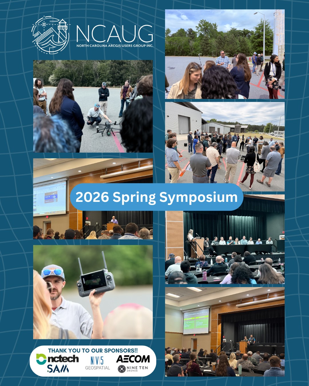 🚁 Data. Drones. Door prizes. And a whole lot of geospatial innovation. 🗺️
Thank you to everyone who joined us for the 2026 NCAUG Spring Symposium!
We explored:
✅ Building GIS-led drone programs
✅ Mobile + UAV LiDAR workflows
✅ Wildlife monitoring with thermal drones
✅ Regional drone coordination
✅ Expert panel discussions
✅ Live outdoor flight demos
What an incredible day of learning, networking, and elevating spatial intelligence together. Until next time! 🌿
