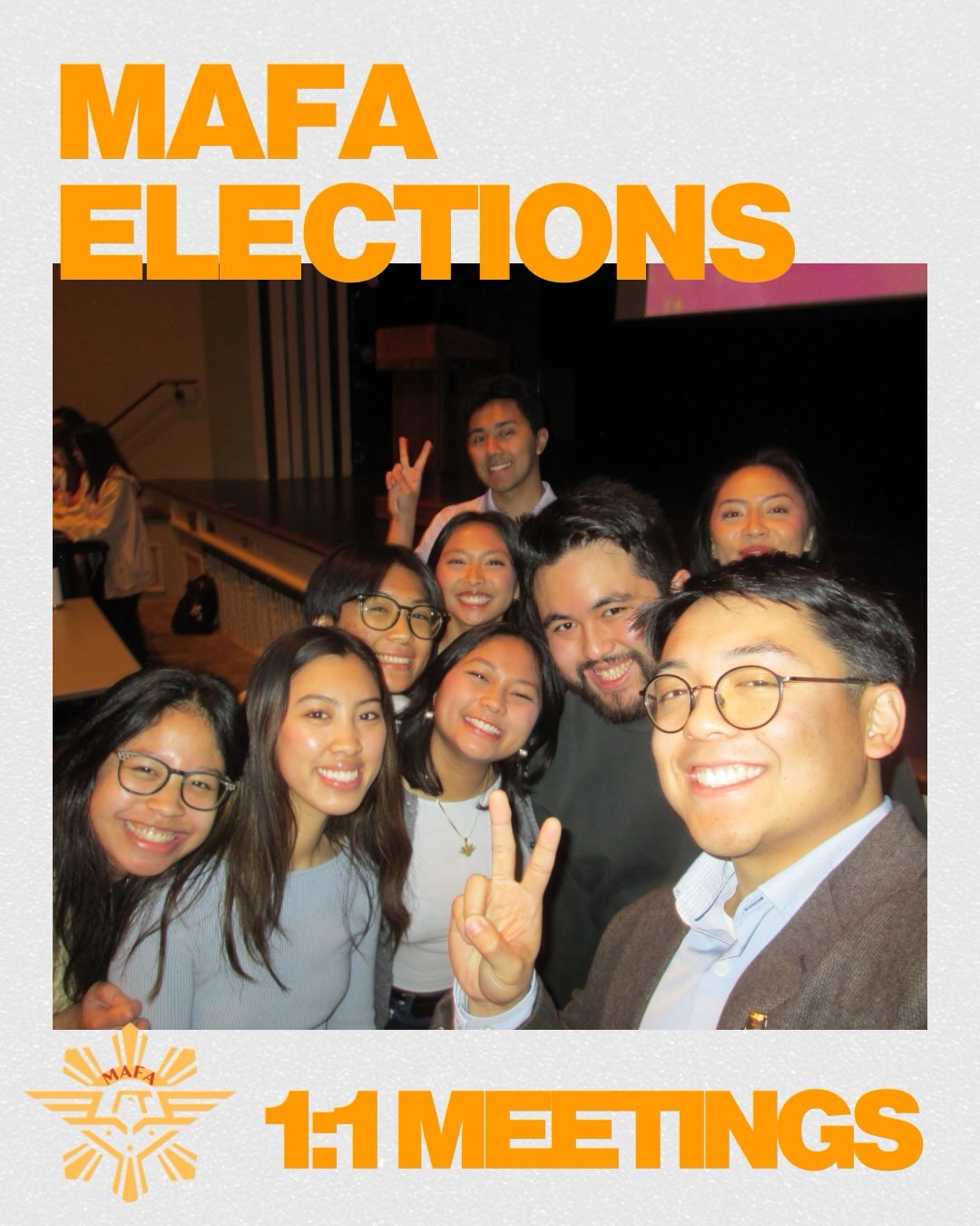 MAFA Election season is upon us!
We are opening up the opportunity for you to meet with current board members to discuss and have pre-election interest meetings in order to learn more role specifics!
If you are interested in meeting with a specific board member and their role, please sign up in the link tree and we will get back to you soon!
Board applications for MAFA will open and be posted on May 10th and will be due on May 24th at 11:59PM CST.
More information and specifics to follow soon! Please DM us with any questions. We’d love to connect! ⭐️
