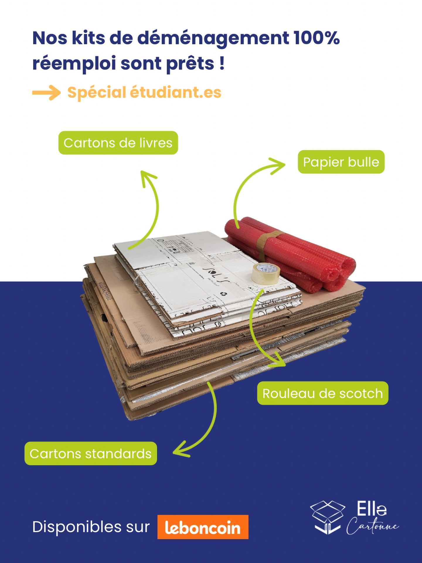Nos kits de déménagements étudiant.es sont prêts !
La fin de l’année scolaire approche et les déménagements étudiants avec !
Ne cherchez plus, nous avons la solution écologique et économique pour vous simplifier la vie : un kit déménagement 100% réemploi adapté à la taille de votre logement.
Retrouvez les directement sur notre page Leboncoin ou bien contactez nous en direct pour commander.
👉 Retrouvez le lien d'accès à notre page leboncoin en bio!