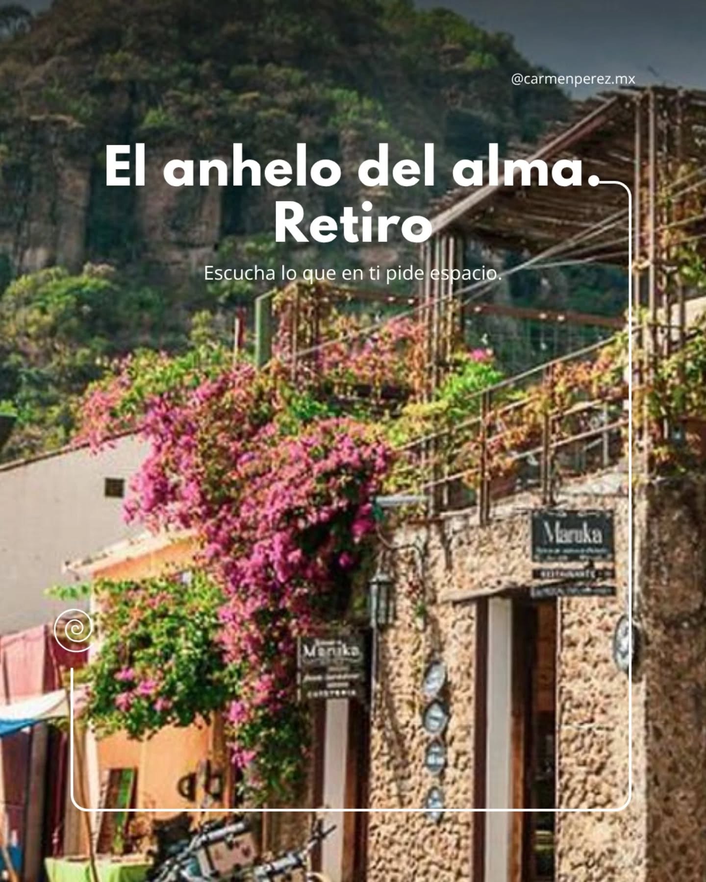 Hay momentos en los que algo dentro de ti ya no puede seguir esperando.
No es urgencia.
Es profundidad.
Es una parte de ti que quiere ser escuchada con más verdad.
El Anhelo del Alma es un retiro terapéutico de 3 días,
para mujeres y hombres que están listos para detenerse,
mirar hacia adentro y trabajar lo que cargan…
con acompañamiento real.
Un proceso que integra cuerpo, emoción y conciencia,
a través de trabajo psicocorporal, Gestalt, Constelaciones Familiares
y una ceremonia con medicina ancestral, dentro de un marco cuidado y contenido.
No es una experiencia aislada.
Es un proceso que se prepara, se vive y se integra.
📍 29–31 mayo 2026
📍 Yolitia, Malinalco, México @yolitia_wellness
Puedes consultar toda la información aquí:
🔗 https://www.carmenperez.mx/event-details/el-anhelo-del-alma
Si sientes que este proceso es para ti, puedes escribirme.
#RetiroTerapéutico #TrabajoInterior #ConcienciaCorporal #TransformaciónPersonal #SanaciónEmocional
@xeititanama @carmenperez.mx