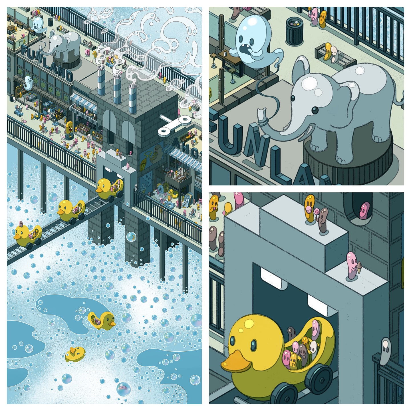These two works have been included in @circular.artspace 37th community art exhibition in virtual reality. Check it out. Great work on display and delighted to have been chosen. LINK IN BIO #popsurrealart #archivalprints #weirdartwork