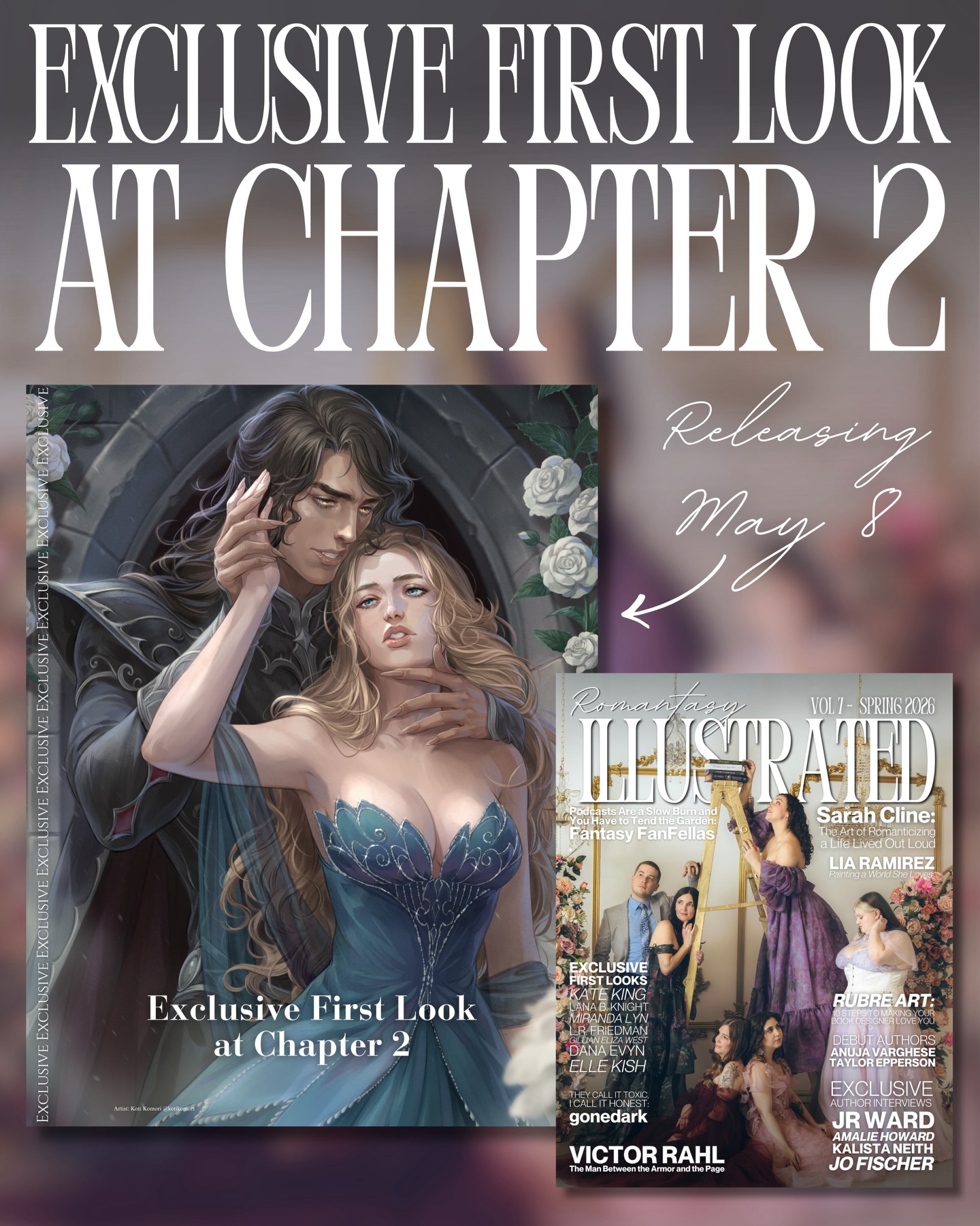 Until The Melody Ends by @gillianeliza releases this Friday!
You can read a sneak peek of chapter 2 in Romantasy Illustrated Volume 7 right now: Available in both digital and physical formats.
🎨 by @kotikomori & @flyora.art
#newbookrelease #romantasyillustrated #romantasy #bookrelease #booksta