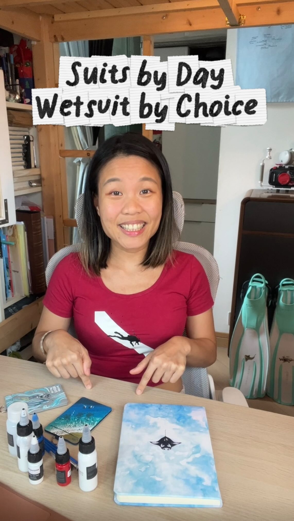 Suits by Day, Wetsuit by Choice
In this series of videos, I will introduce DeLaMer Ocean, creativity process and intention, and the back scenes of a “corporator” on her way turning into a diver!
Follow along, and stay salted!! 🫧