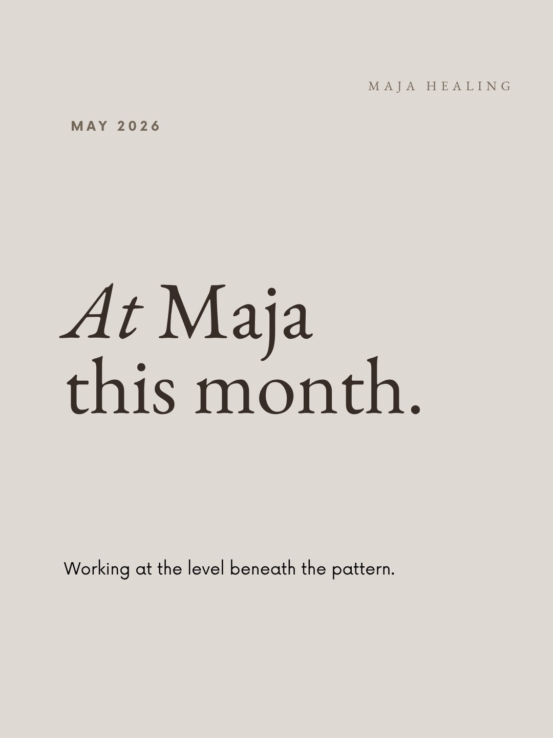 Most patterns don’t persist because we haven’t tried hard enough. They persist because the work hasn’t yet reached the level where they live.
This month at Maja, we’re going into that level; shame and identity with Ruth, anxious attachment and reassurance with Marie, and emotional wounds and survival patterns in Dr. Laura’s latest MasterClass, now on YouTube.
Links to reserve your spot and watch in bio.
