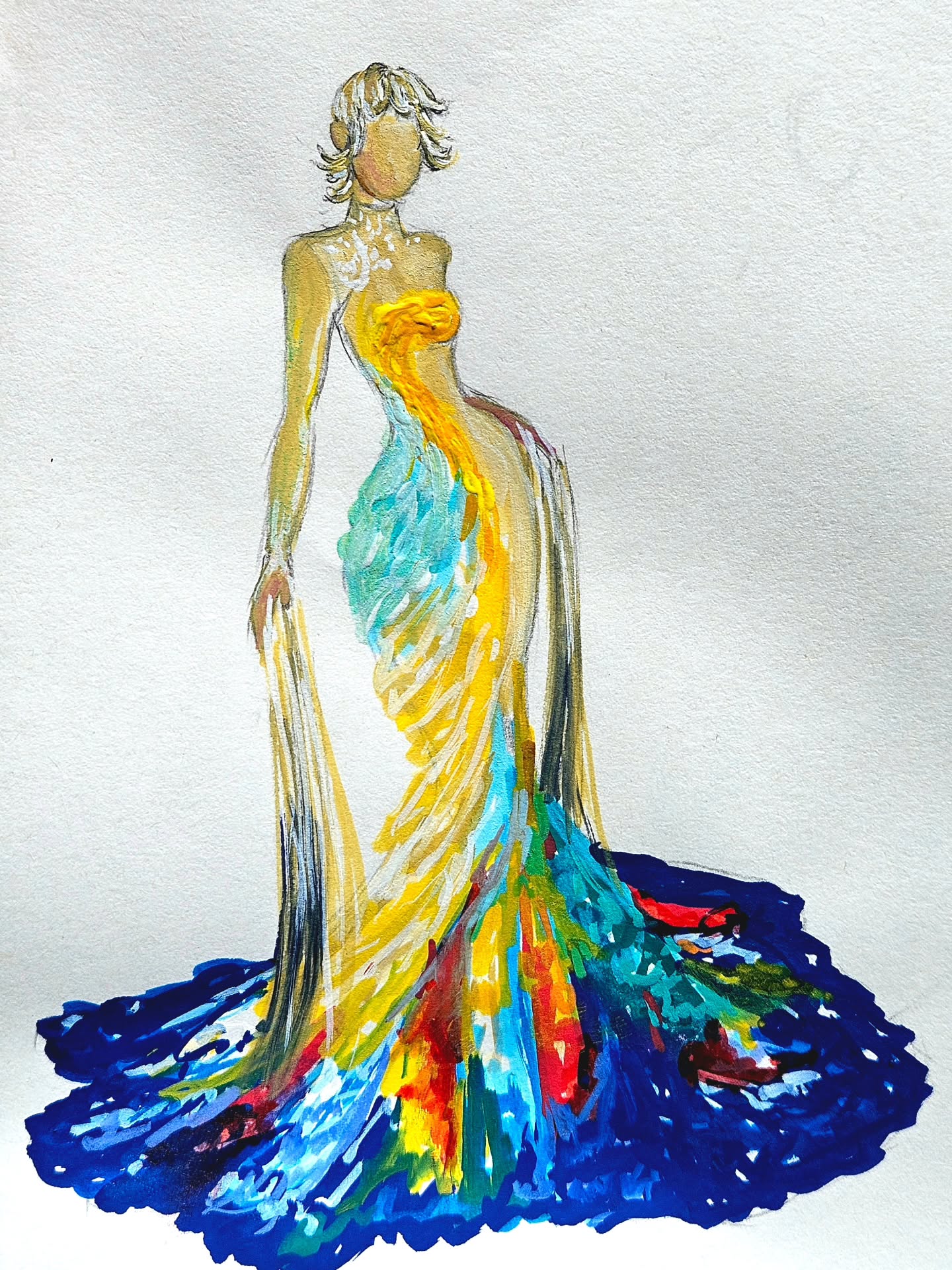 @metgalaofficial_ dress code was Fashion is Art and @emmachamberlain showed up as a literal canvas with impasto paint and watercolour like washes all over her dress 😩 Urghh so delicious. I had to illustrate!
.
.
.
#metgalalooks #metgala #fashionillustrations #metgala2026