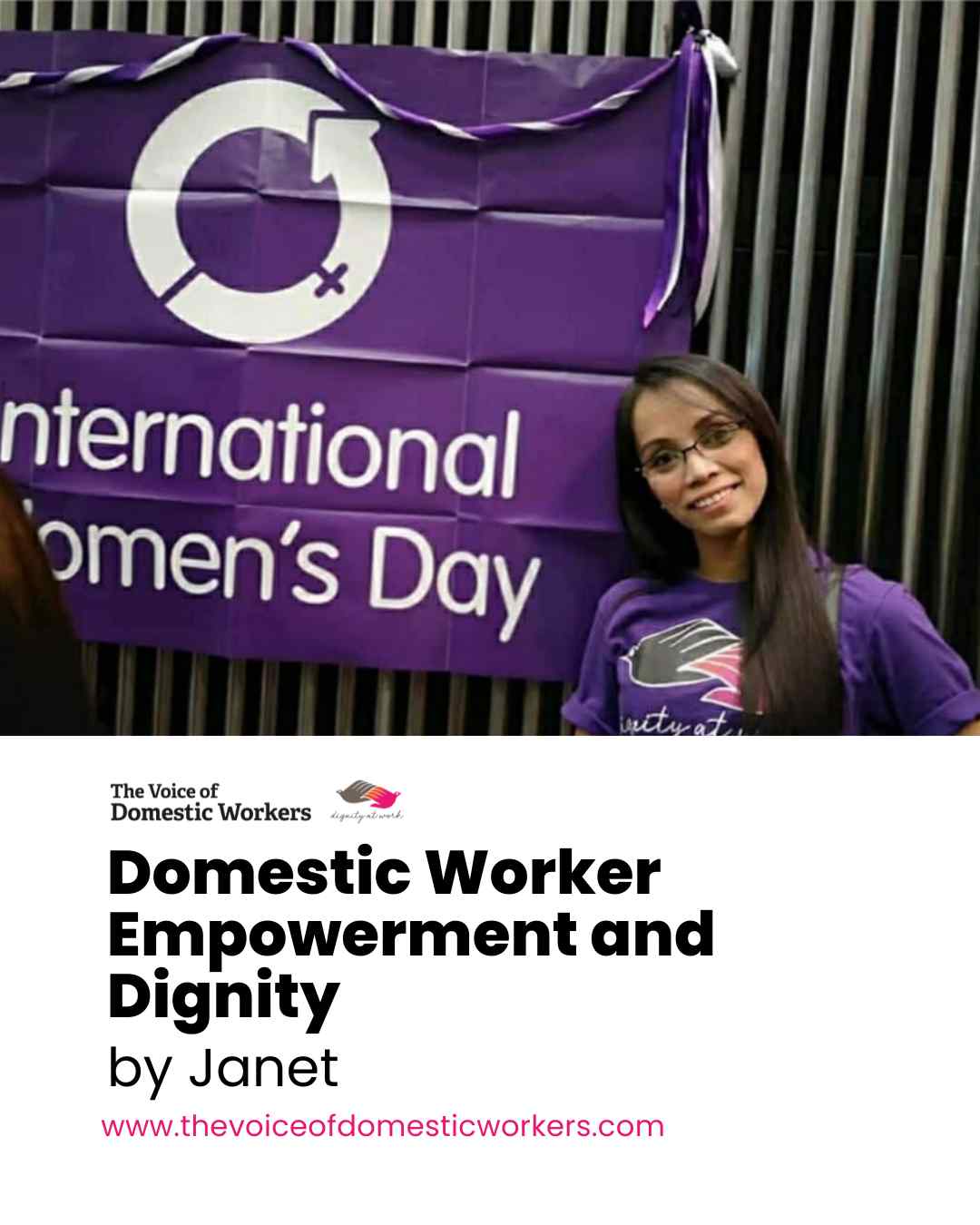 Empowerment begins when people are seen, heard, and treated with dignity. Back in February 2026, Janet shared a meaningful reflection on the importance of empowerment and respect for domestic workers. Her blog reminds us that every worker deserves recognition, fair treatment, and the opportunity to live and work with confidence and dignity. These conversations still matter today because real change begins with awareness, compassion, and collective action.
Take a moment to revisit Janet’s inspiring message and reflect on the power of dignity and empowerment. Read here:
https://www.rfr.bz/if232b2
#VODW #Empowerment #DignityForAll #DomesticWorkers #VoicesThatMatter #StandInSolidarity #CommunitySupport