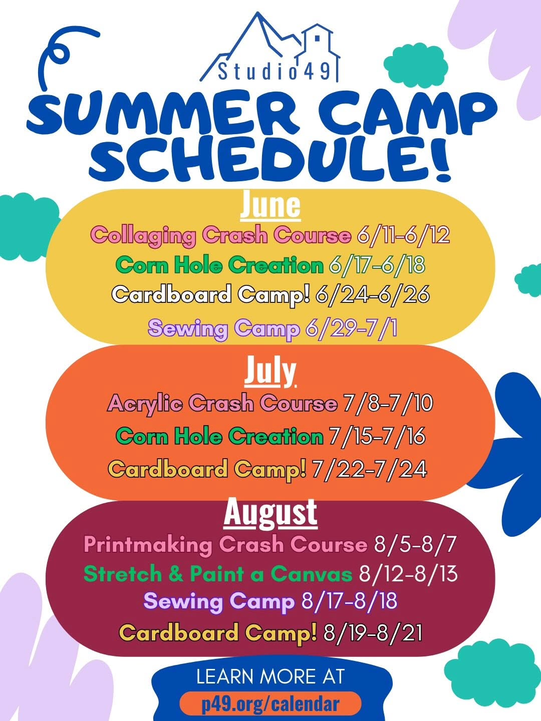 At @studio49_mt You better believe it! We finally got our butts in gear, an summer is nearly HERE! 😎
We have an awesome line up of camp, events, and creative opportunities to look forward to - taught by an amazing array of local artists.
If you or your tween or teen are interested in volunteering, don’t hesitate to reach out!
If price is a barrier, let us know. We would love to make it work.
All our spots are limited, so register your young ones now!
Link in bio ☀️☀️☀️