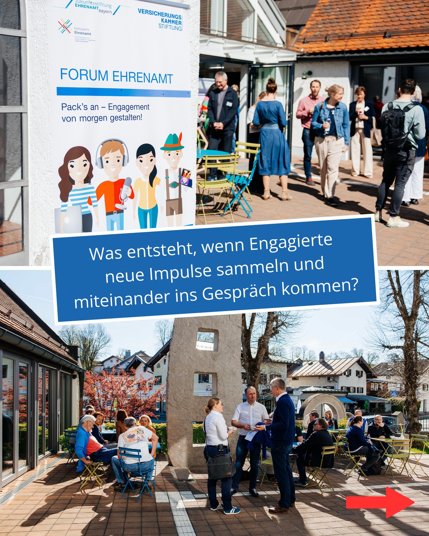 Pack's an – Engagement von morgen gestalten 💙
Rund 80 Engagierte kamen zusammen, um neue Impulse zu sammeln, voneinander zu lernen und sich zu vernetzen. Mit spannenden Workshops, praxisnahen Ideen und jeder Menge guter Gespräche.
Ehrenamt braucht Menschen, die anpacken. Und genau die waren hier.
Danke an alle, die dabei waren und das Ehrenamt jeden Tag ein bisschen stärker machen. 🙌
📸 Fotos: @mari.binat
Eine Veranstaltung von
@zukunftsstiftung.ehrenamt.by
@versicherungskammer_stiftung
@vhs.oberland
@kjr_miesbach
@das.bunte.haus.miesbach
und uns als Netzwerk Ehrenamt.
#Ehrenamt #Engagement #NEAvernetzt #Zukunft