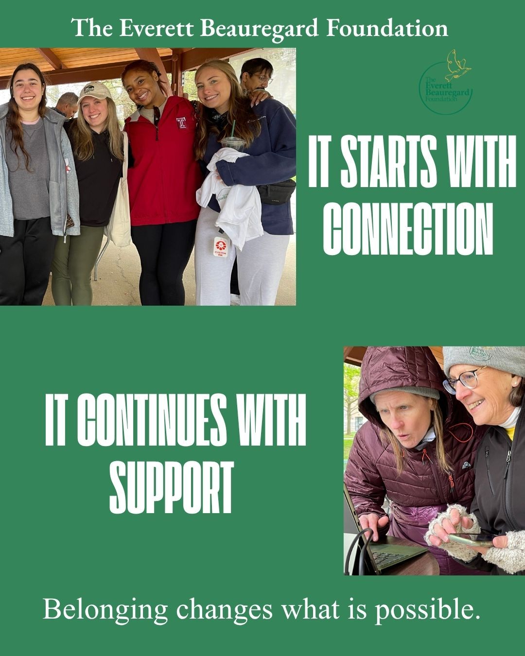 At The Everett Beauregard Foundation, we believe connection and community is where everything begins.
A space to walk into.
Familiar faces.
People who show up.
And when that exists, something deeper starts to grow.
This month, we’re centering the power of community—because belonging isn’t small. It changes everything.
#EBFcommunity