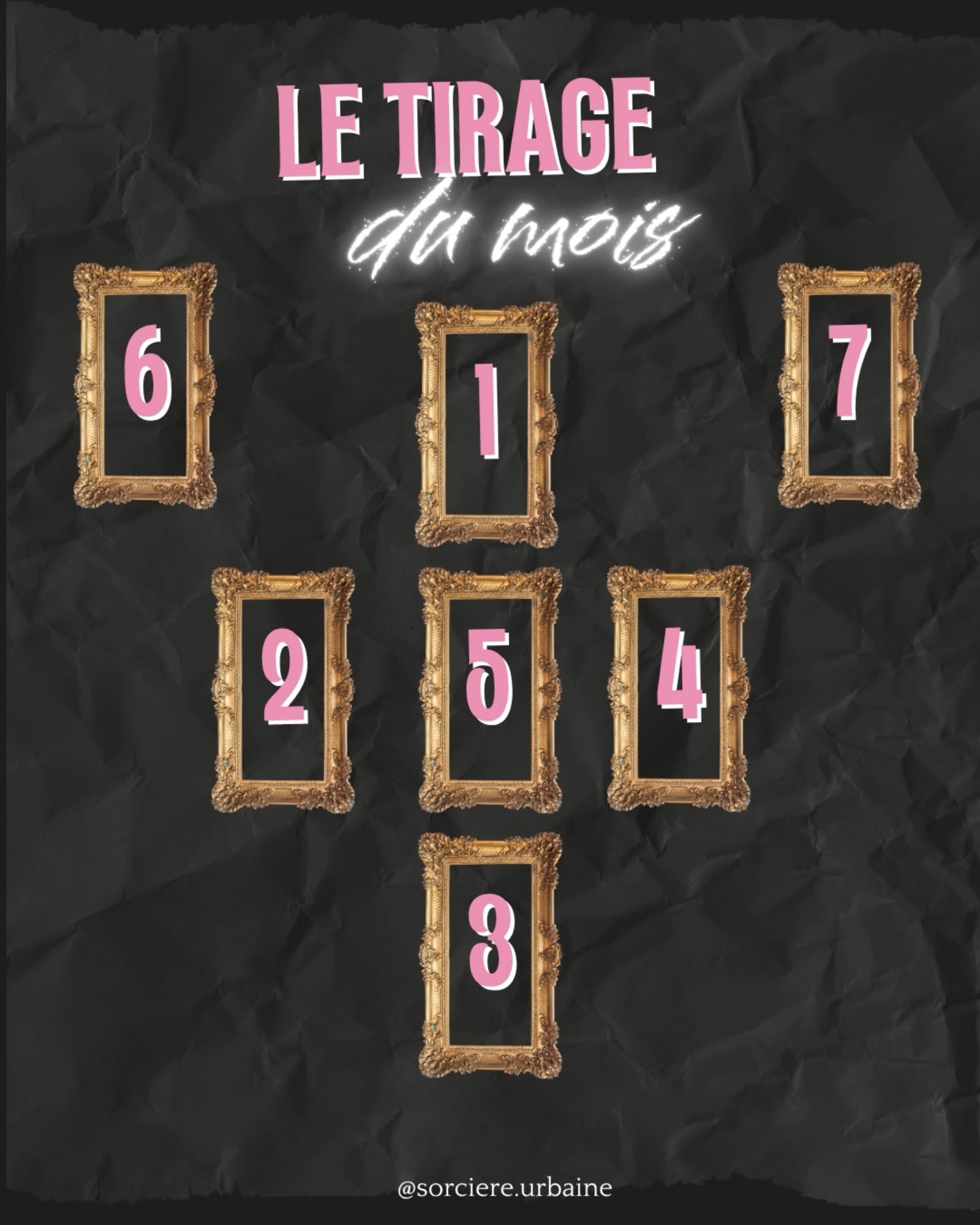 | Le Tirage du mois 🔮 |
Un nouveau tirage à tester avec le jeu de ton choix 🔥
➡️ Tu es encore novice dans le tarot ou tu préfères tes oracles pour le moment ? Pas de soucis, le tirage peut être réalisé avec ton jeu préféré ! Tu peux même utiliser les questions de ce tirage pour des exercices de journaling si tu le sens plutôt comme ça.
Aujourd’hui je te propose d'obtenir grâce à tes cartes, un aperçu de ce qui t'attend ce mois-ci 🔥
N’hésites pas à me partager en commentaire 💬 ton tirage mais aussi à me faire des demandes si tu as des thèmes que tu souhaiterais explorer dans des tirages ⬇️ !