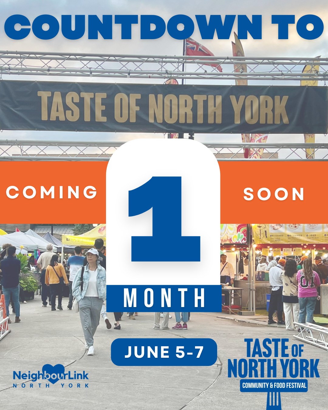 ⏳ 1 MONTH TO GO!
Get ready for the 4th Annual Taste of North York Community & Food Festival 🎉
📅 June 5–7
📍 Mel Lastman Square
Three days of incredible food, live music, cultural performances, and family fun celebrating everything that makes North York so vibrant 🌎
🍴 Taste your way through Korean, Chinese, Persian, Ukrainian, Caribbean, Filipino, Brazilian, Greek, Indian cuisines & more
🎶 Enjoy live music, dance, and entertainment
🎨 Explore artisans + a Community Fair featuring 20+ local organizations
🎈 Bring the whole family for games, face painting, caricatures, mini-golf, aerial hammocks & more
💛 Net proceeds support NeighbourLink North York’s food bank and community care programs
Mark your calendars — you won’t want to miss this!
🔗 Learn more: www.neighbourlink.org/taste (link in bio)
#TasteOfNorthYork #NorthYorkEvents #TorontoFoodFestival #CommunityStrong #WeLoveWillowdale #NeighboursHelpingNeighbours #FoodFestival #NorthYork