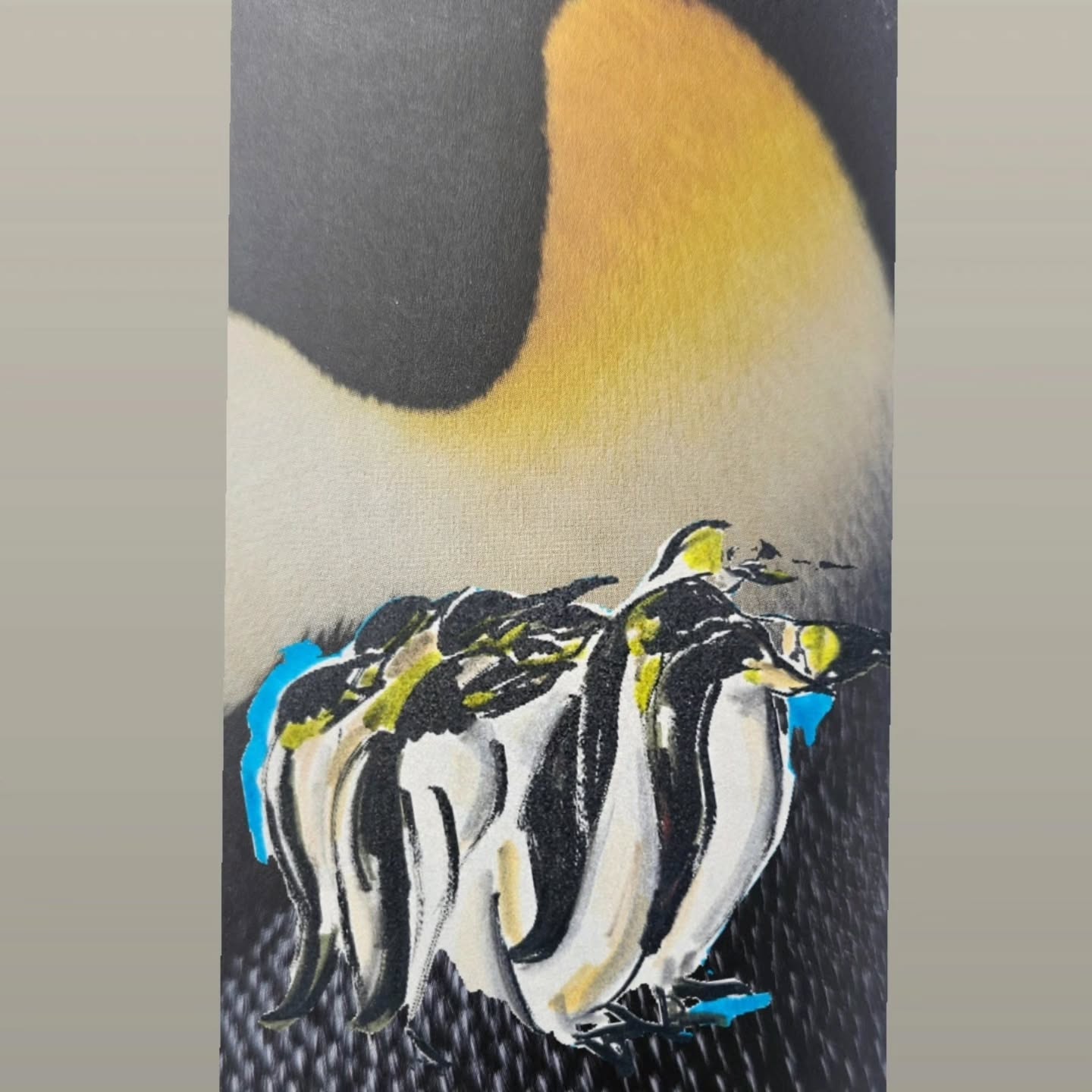 My Pinguin Scarf
B FLO SILKWEAR
They move in groups
And they are a very social animal
What a great color their fur has !
Amazing - modern Art by Nature
This was my way of seeing by drawing them.
My Antartica
@florence.e.bachofenszekely
#pinguin #wildlife #drawinganimals #silkwear #antarctica