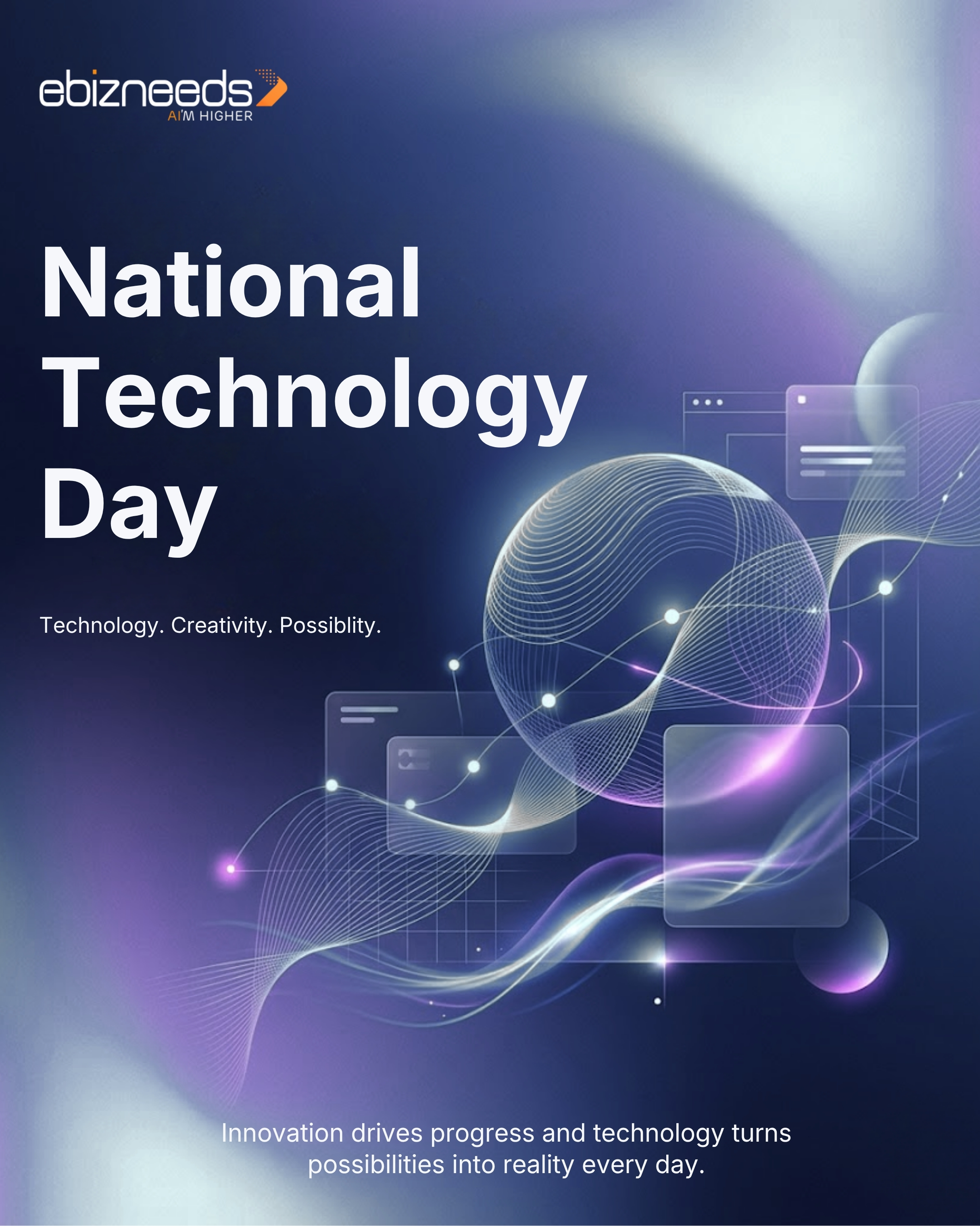 Innovation begins with ideas. Technology turns them into reality.
Celebrating the innovators, developers, and thinkers shaping tomorrow with technology.
Happy National Technology Day from ebizneeds!
#NationalTechnologyDay #ebizneeds #TechnologyDay #SoftwareCompany #DigitalInnovation #TechWorld #FutureOfTechnology #InnovationMatters #SmartSolutions #ITIndustry