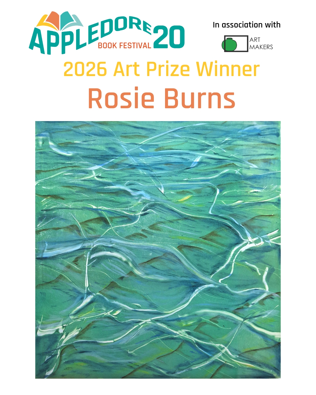 We are delighted to announce that the Appledore Book Festival 2026 Art Prize winner is local artist, Rosie Burns. CONGRATULATIONS ROSIE!🎉
The winning artwork named ‘THE NETTED SUNBEAM DANCE’ will appear on the front cover of this year’s brochure. The title is a line from Tennyson's THE BROOK - one of Rosie’s favourite water poems.🖼️
The original artwork will be on display at the Festival in September and will be auctioned at the end of the 10 days, with profits being shared between the artist and the Festival.
Rosie is a painter and printmaker, she is one half of Rosie and Red Art and Leather, working from studios in Bideford. Her work is a vibrant exploration of light, life, and the interplay between humanity and the environment. More formal oil paintings celebrate the natural world, and generate narratives, whilst experimental printmaking processes challenge depictions of gender, environmental concerns and push the boundaries between print and paint.🎨
She initially trained as an Archaeological site and finds illustrator, she then went on to train to teach art and design in schools, she worked in state education for over 20 years. Rosie has exhibited locally, nationally and internationally for over 3 decades, participated in Art for Social Justice exhibitions in Miami, Berlin and the 2024 Venice Biennial. She is an Artivist, a pacifist and keen to use her work to engage broad audiences in issues of contemporary social justice, she is a full-time, self-employed artist.👩🎨
For more information visit www.rosieburnsartist.com
We would like to offer a warm thank you to ArtMakers for their continued support and to everyone who entered the competition.🎗️
@burns_rosie @artmakersuk