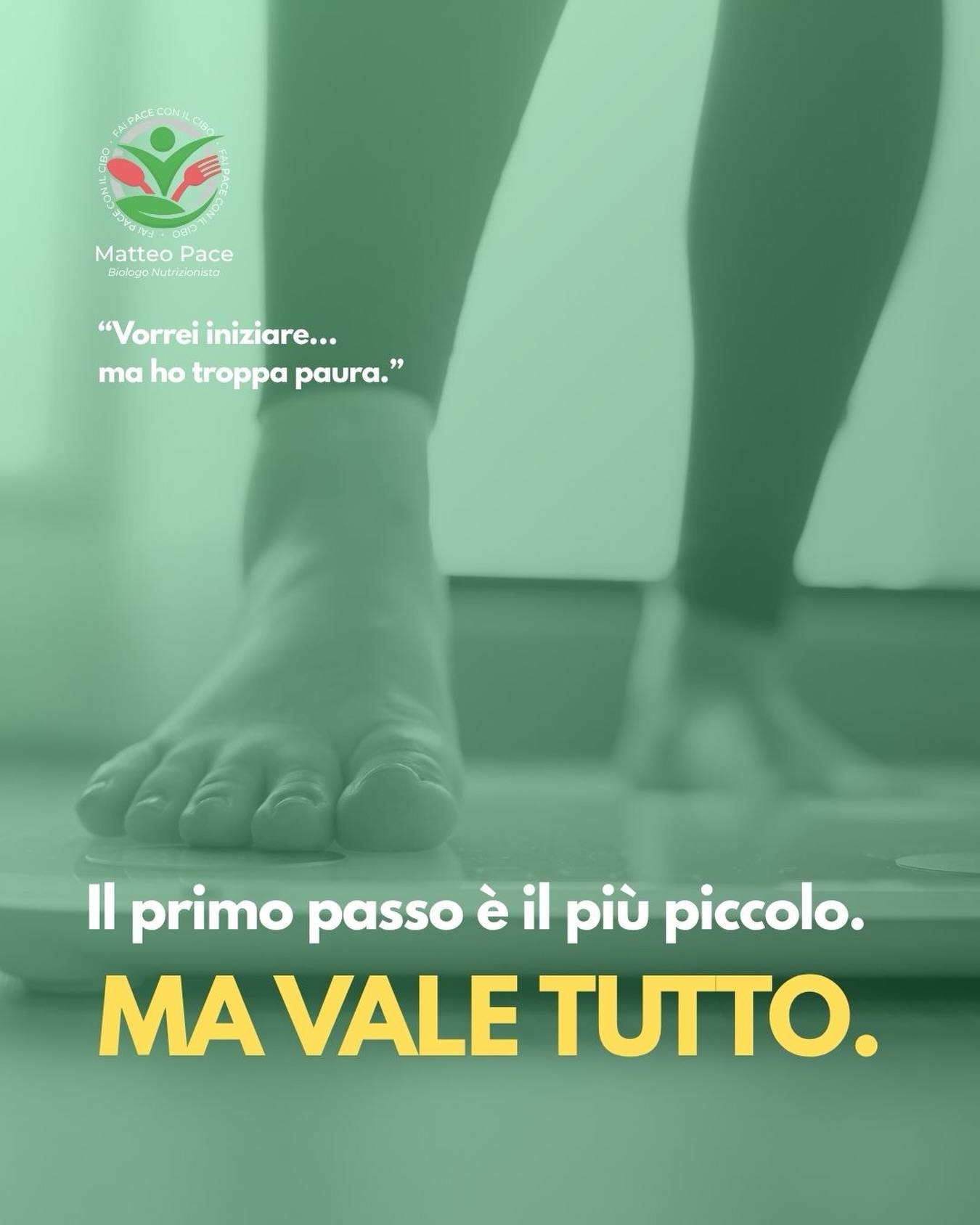Se ti blocchi all’idea di salire su una bilancia o fissare la prima visita, sappi che è una paura molto più comune di quanto pensi. ❌
Spesso non spaventa il percorso, ma il timore di essere giudicata/o e di dover rinunciare.
Il primo passo può sembrare minuscolo – una telefonata, un messaggio, un appuntamento segnato in agenda – ma è quello che fa la differenza tra il prendersi cura di sé stessi e non farlo.
Non devi sentirti pronta/o, perfetta/o o senza paura per cominciare: l’importante è iniziare. Il resto del cammino lo facciamo insieme. 💚
#matteopace #biologonutrizionista #faipaceconilcibo #percorsoalimentare #pazienti
