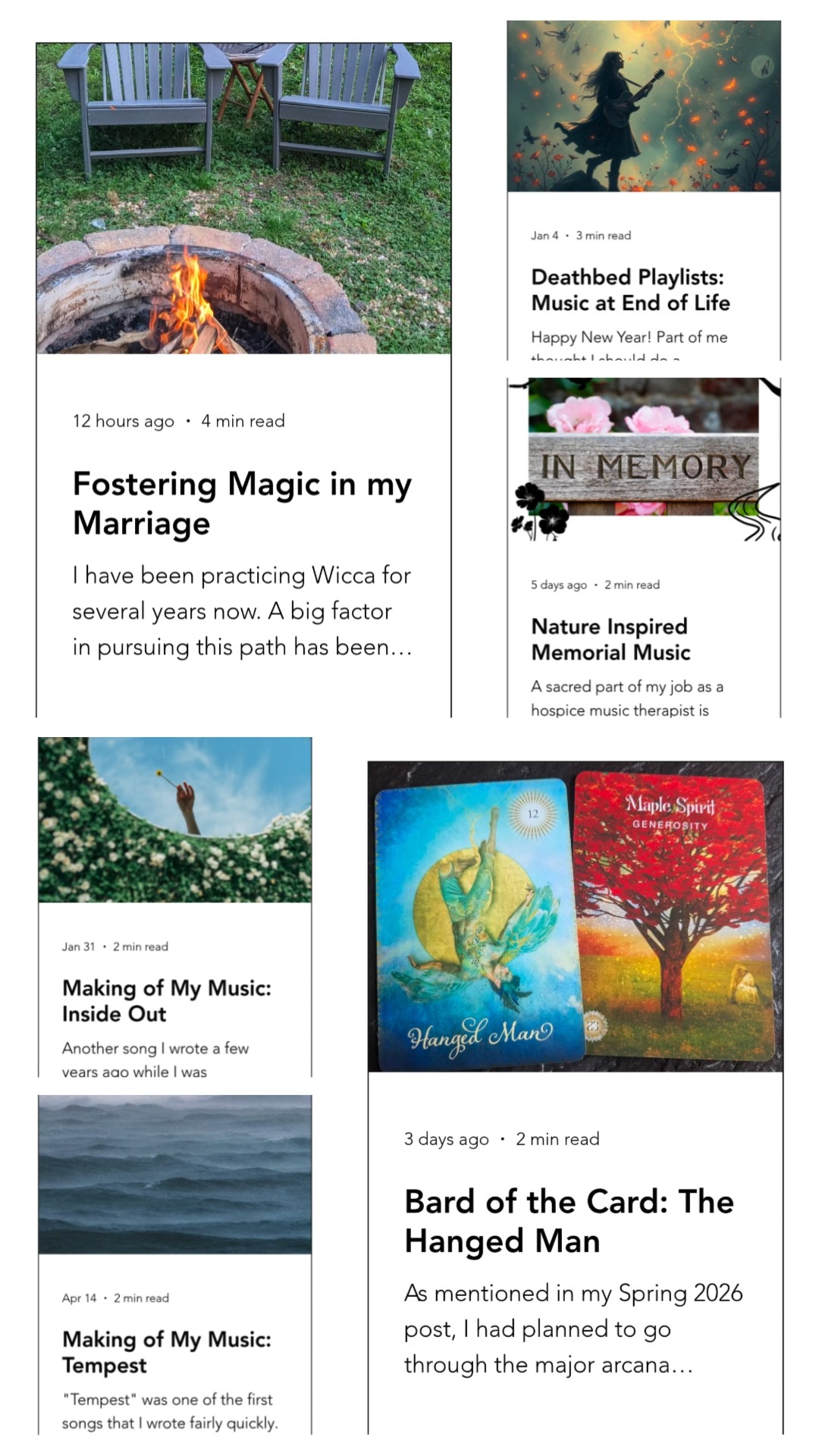 Check out my postings for this year so far! Featuring a snippet of my song "Inside Out" #witch #wiccanlife #musicmaker #blogger #paganparent
