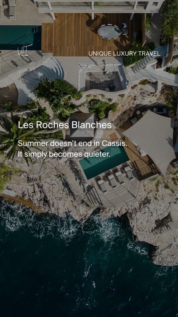 Summer is only beginning in Cassis.
Long sunsets above the calanques.
Sea light on white stone.
Endless afternoons at Les Roches Blanches.
For those seeking the most beautiful suites and tables, the travel curator of UNIQUELUXURY.TRAVEL will thoughtfully secure the right reservation for you.
The Riviera — as it was meant to feel.
UNIQUELUXURY.TRAVEL
Video: @lesrochesblanches