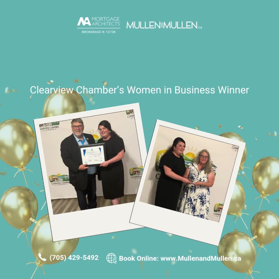 ✨ Congratulations to our very own Jordon Mullen — Clearview Chamber’s Women in Business Award Winner! ✨
🖋 Words from Jordon:
“Thank you so much to the Chamber and to those who nominated me for Women in Business.
Being a woman in business means leading with heart, compassion, and resilience. I feel so lucky to do this alongside my mom and business partner, who taught me the importance of kindness, hard work, and always putting people first.
Last year, our small but mighty all-women team was honoured with a national award recognizing mortgage excellence across Canada — something we are incredibly proud of.
Every day, we have the privilege of helping families find financial solutions through all of life’s moments — the exciting chapters, the unexpected hurdles, and the dreams people are working so hard toward.
To now receive a Women in Business award is something I am truly so appreciative and grateful for.”
We are beyond proud of Jordon and grateful to be part of such an amazing community that continues to support and uplift our community including local women in business. 💛
💻 www.MullenandMullen.ca
📞 (705) 429-5492
MORTGAGE ARCHITECTS, BROKERAGE #12728
#CongratsJordonMullen #ClearviewChamberWomeninBusinessAward #MullenandMullen #WasagaBeach $+#Stayner #Creemore #newlowell #Clearview #MortgageArchitects