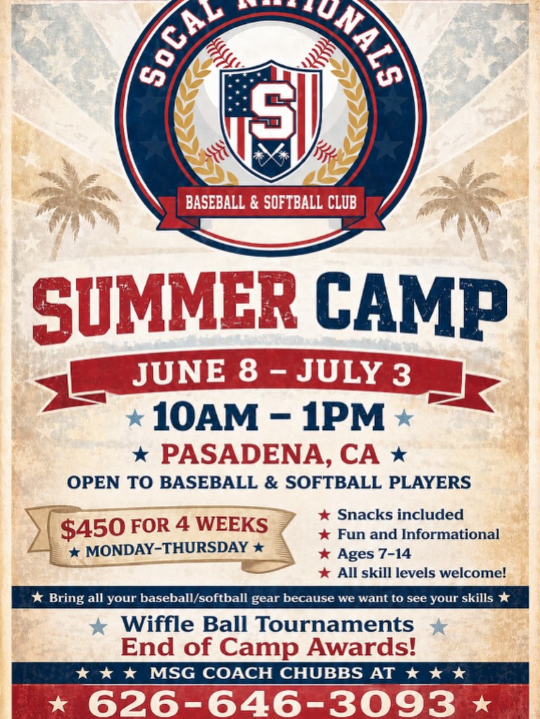 YESS That’s Right
Baseball and Softball⚾️🥎‼️‼️
Can’t wait to see everybody this summer at the camp feel free to DM,Call, or text for more information