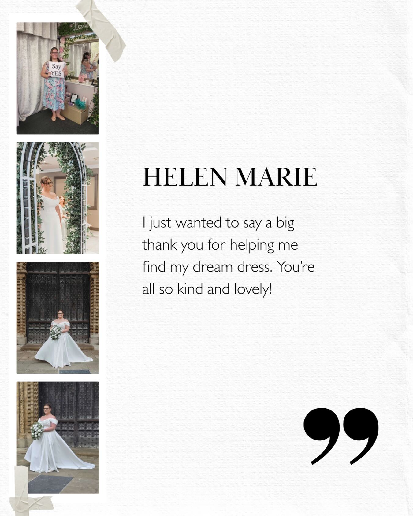 Helen Marie 🤍
Helping you find your dream dress was such a special moment for us ✨ Thank you so much for trusting Eternally Yours Bridal to be part of your bridal journey. It truly means the world.
From your first appointment to saying yes to the dress, we always want every bride to feel relaxed, confident, and completely herself… and moments like this remind us why we love what we do 🤍
If you’ve visited us, your kind words and reviews honestly make such a difference to our little boutique and help other brides find us too 💌
We can’t wait to welcome many more of you soon 🥂
#realbride #bridalexperience #sayyestothedress #bridalboutique #weddingdressshopping