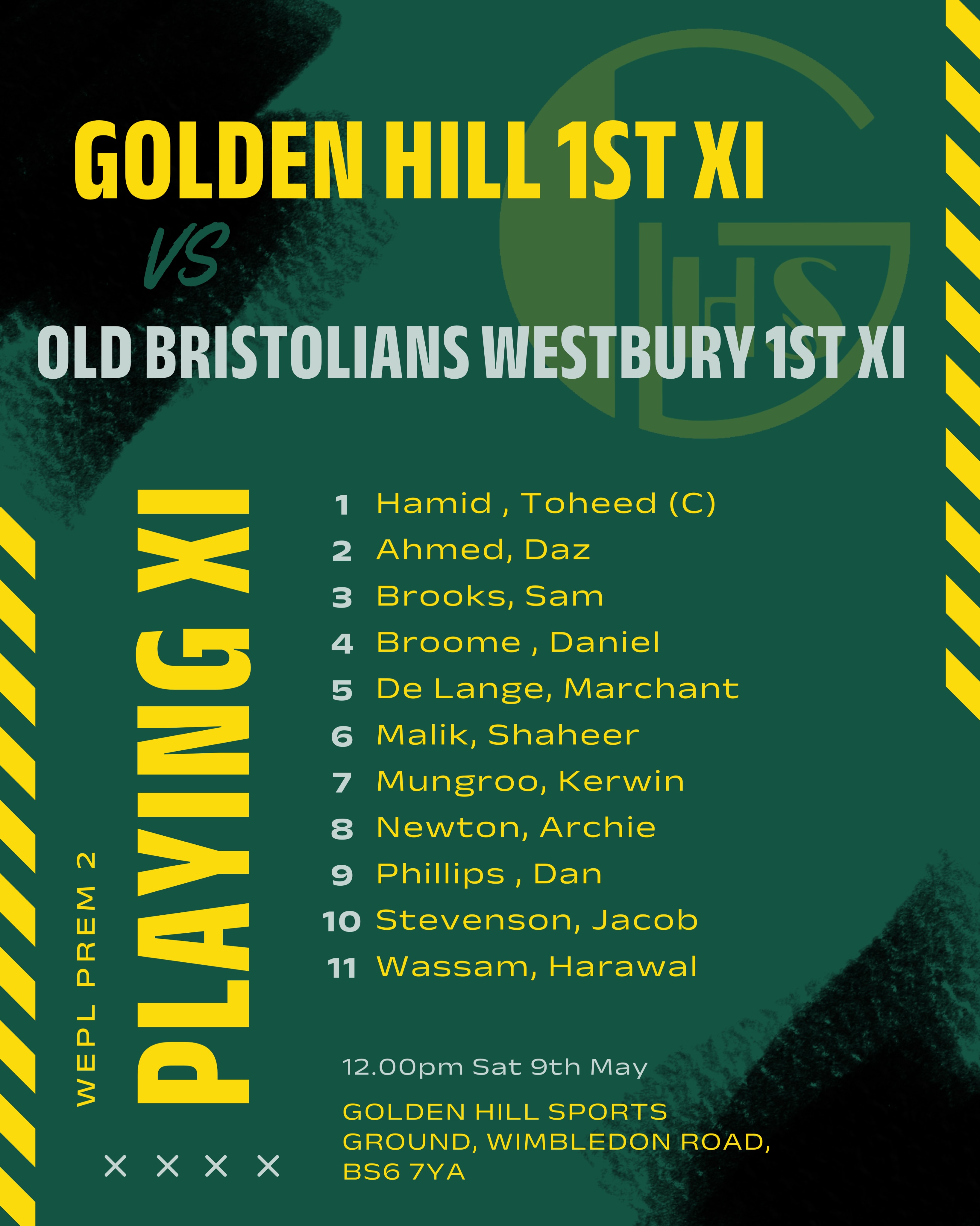Today’s Team Sheets 🏏