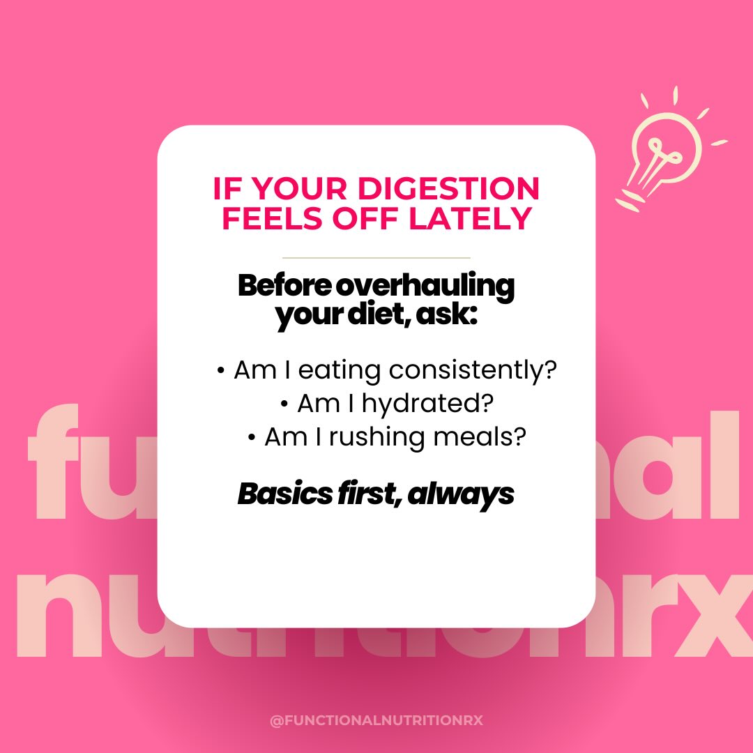 Before changing everything, check the basics first. Your gut usually starts there. #functionalnutritionrx