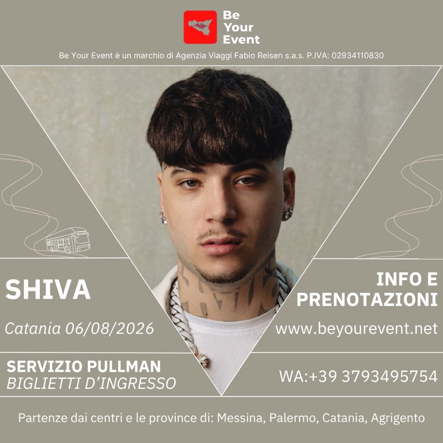 Prenota subito i posti in pullman e i biglietti d’ingresso per il concerto di Shiva! ❤️🚌
Info e prenotazioni:
www.beyourevent.net
+39 3793495754
#shiva #concerti #sicilia #musica #bus