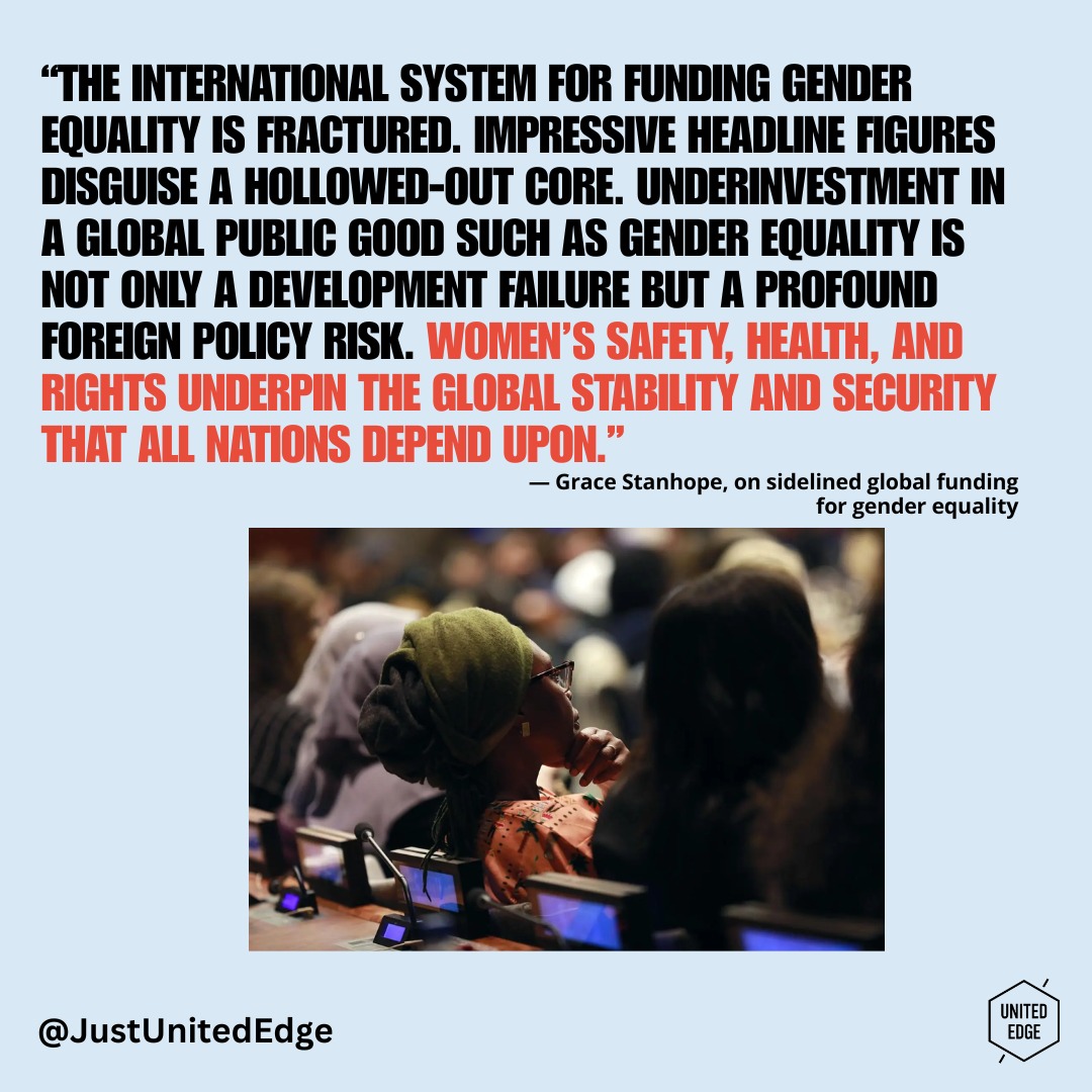 “The international system for funding gender equality is fractured.” This powerful policy brief warns that headline commitments often conceal a hollowed-out reality of chronic underinvestment. Gender equality is not a side issue. Women’s safety, health, and rights are central to global stability, security, and the future of just societies. In an era of deepening global crises, failing to fund gender justice is not only a development failure, but a profound political and foreign policy risk. Read the policy brief here: https://bit.ly/4dyzIzV
#GenderEquality #GenderJustice #FeministFutures #GlobalDevelopment #HumanRights