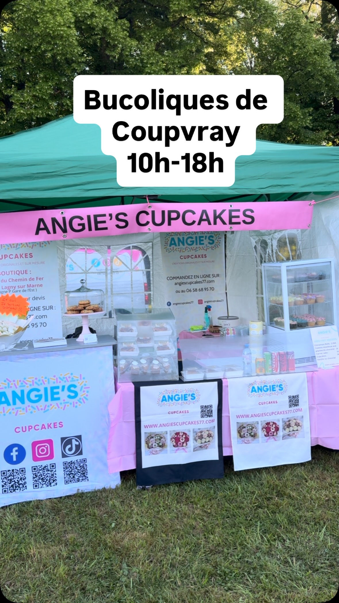 Nous sommes du retour au Bucoliques de Coupvray aujourd’hui !
Cinnamon rolls, carrot cake, cupcakes, cookies moelleux
La boutique de Lagny reste ouverte 10h/13h puis 14h30/18h
@villedecoupvray @valdeuropeagglomeration @cma_idf @cci_seineetmarne77 @lagnycommerces #angiescupcakes77 #cupcakesfleurs #bucoliquesdecoupvray #coupvray #lagnysurmarne