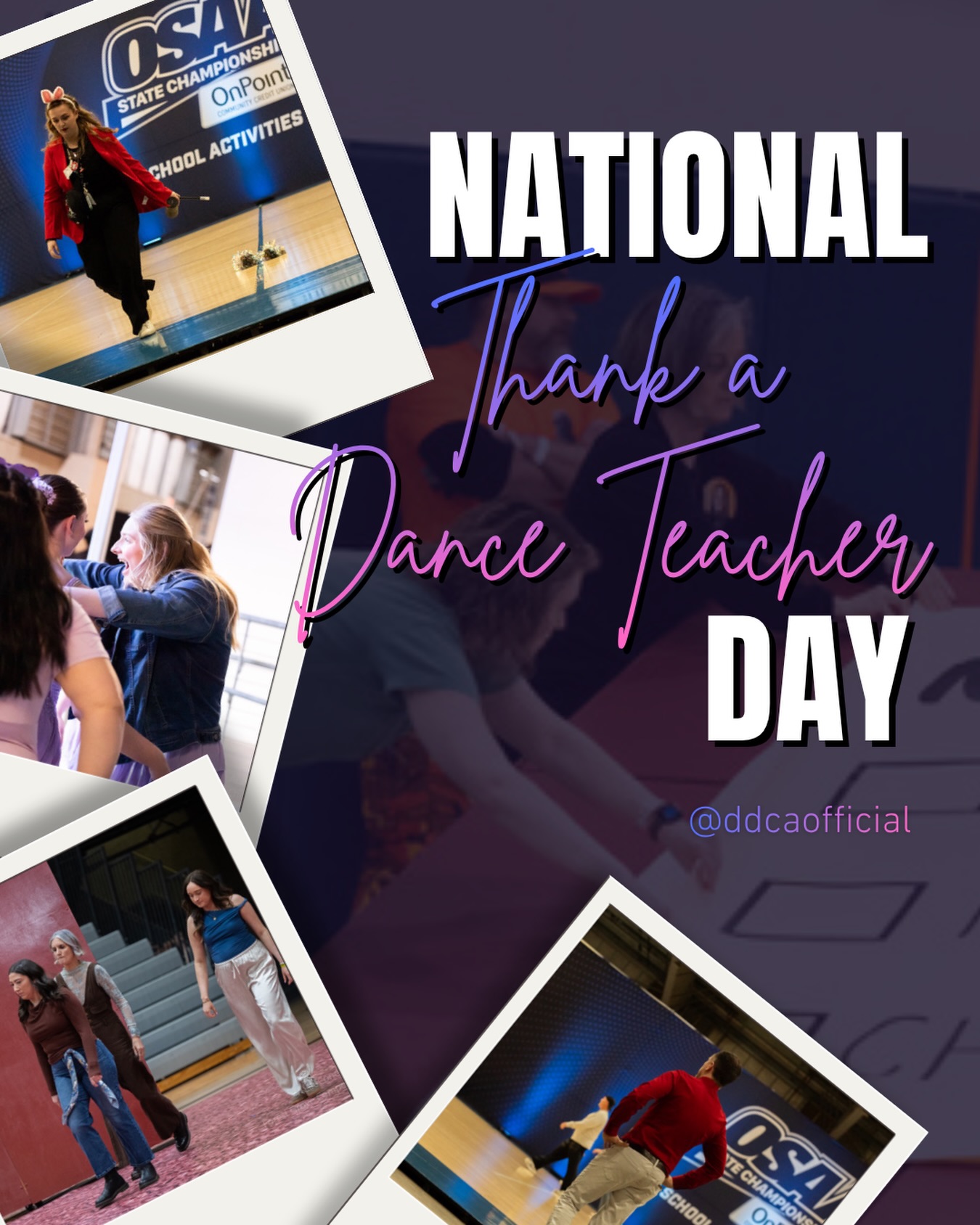 Happy National Thank a Dance Teacher Day! Make sure to show your appreciation to the dance teachers in your life. For many of us in the dance team world that is our coaches 🖤 We are so thankful for all of the teachers and coaches in our association!
Photos from business sponsor @alifecondensed
#thankadanceteacherday #DDCA #thankyou