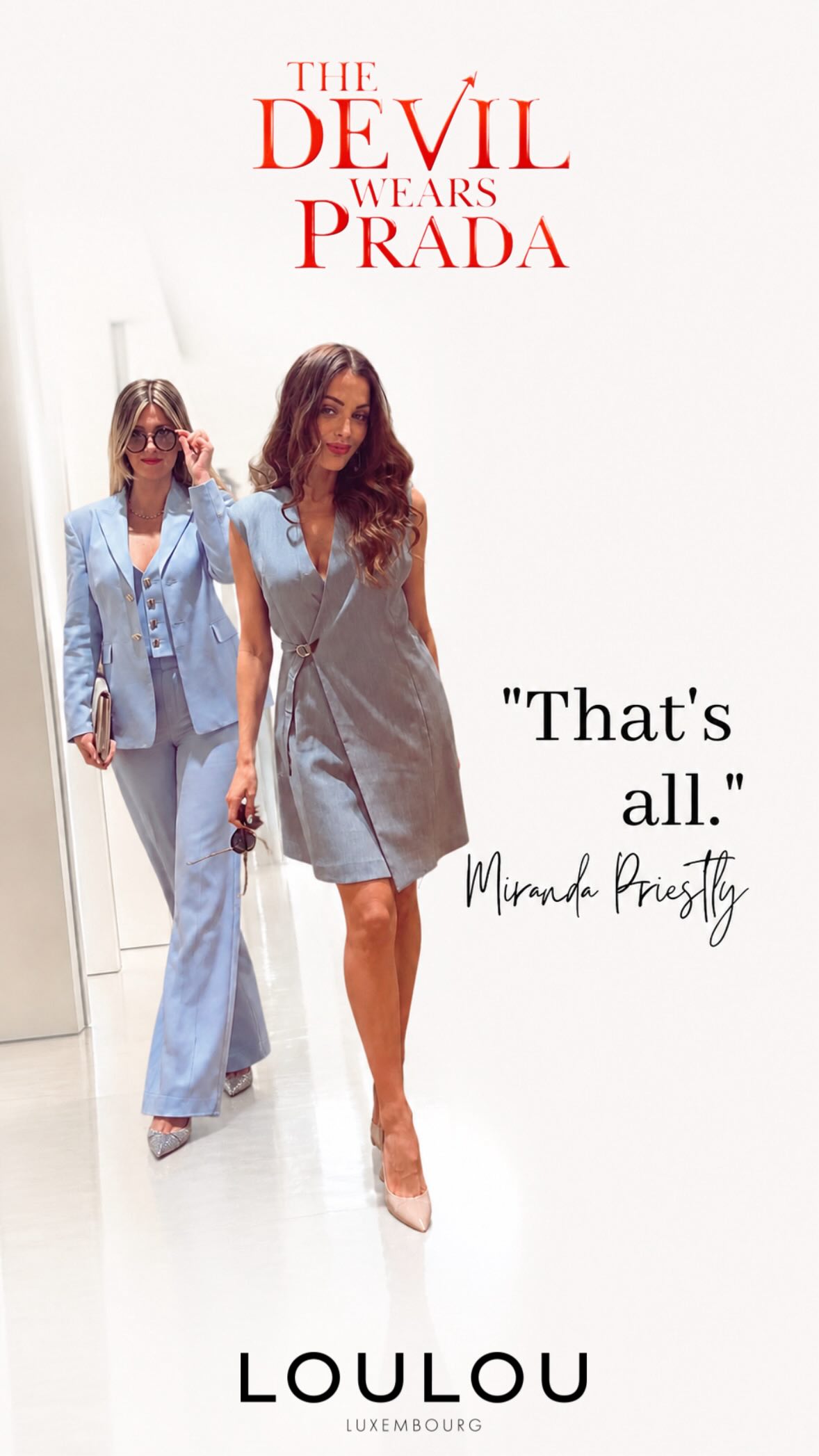Notre Émilie incarne la collection avec une allure impeccable, précise, presque insolente de justesse.
Passez chez LOULOU BELLE ETOILE, laissez-vous guider… ou mieux, laissez-vous éblouir.
That’s all. 💋
#LOULOU #PowerDressing #TheDevilWearsPrada #StyleStatement #ThatsAll