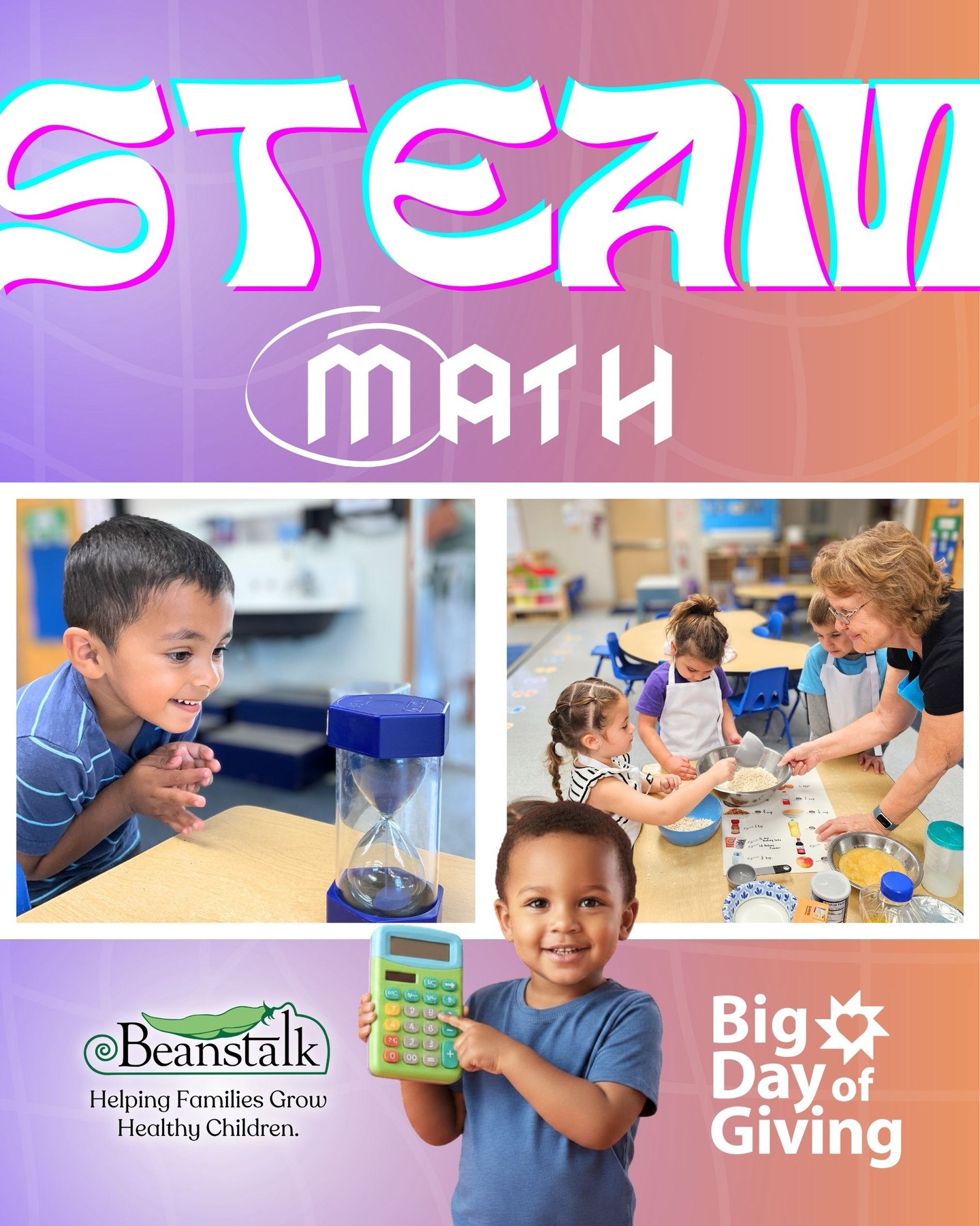 ➗ Math shows up in patterns, cooking, counting, and everyday play. Support early learning for children in the Greater Sacramento area by giving to Beanstalk today!
Go to BigDayofGiving.org/Beanstalk or click the link in our bio!
#BigDayOfGiving #BDOG #Beanstalk #GiveToday #GiveTogether #Nonprofit #Preschool #Toddlers #SacramentoNonprofit #HelpingFamiliesGrowHealthyChildren #SacramentoFamilies #BDOG2026 #STEAM #Math