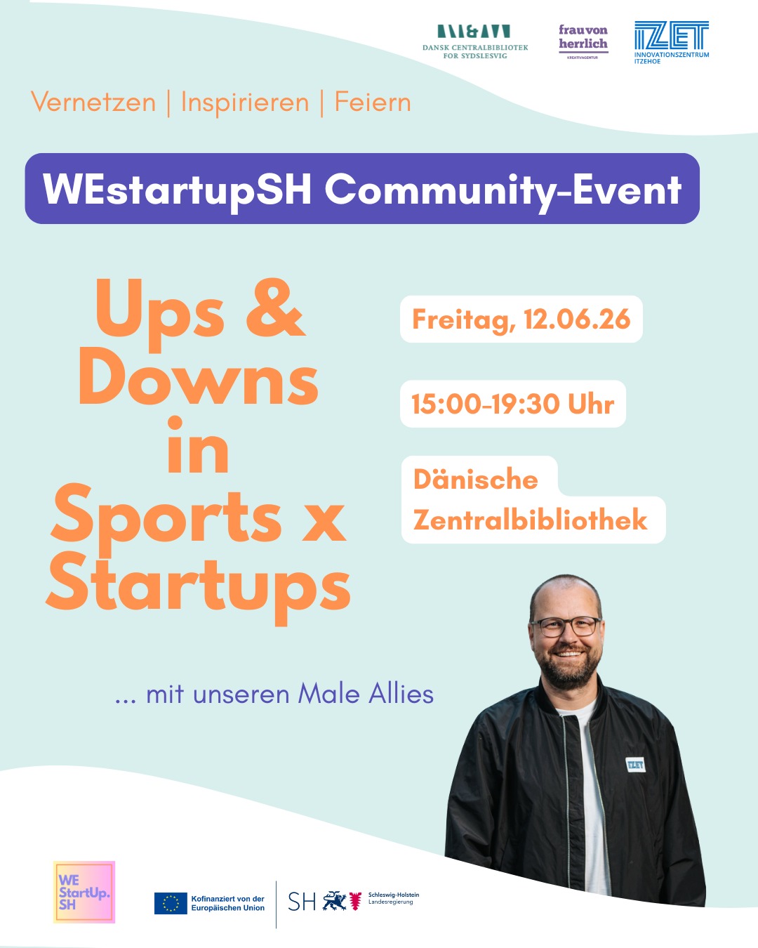 WEstartupSH x Male Allies
Wir freuen uns schon jetzt riesig auf unser WEstartupSH Community-Event im Juni! ✨
Nach acht intensiven, inspirierenden und gemeinschaftlich gestalteten Jahren steht WEstartupSH, wie wir es kennen, vor einem Wandel. Umso wichtiger ist es uns, gemeinsam mit euch auf diese besondere Zeit zurückzublicken, Erinnerungen zu teilen und die Community zu feiern, die dieses Projekt prägt.
Der Erfolg von WEstartupSH wäre dabei ohne unsere engagierten Gründerinnen, starken Kooperationspartner – und unsere Male Allies – nicht möglich gewesen. 💜
Heute möchten wir insbesondere unserem Male Ally Christoph Steckhan für seine langjährige Unterstützung danken. Christoph leitet seit 2024 den Bereich Kapital & Netzwerk am IZET Innovationszentrum Itzehoe. Mit seiner eigenen Gründungserfahrung begleitet und unterstützt er WEstartupSH seit Jahren – unter anderem in der gemeinsamen Organisation und Moderation des Female StartAperitivo (heute Female Founders Contest).
Durch sein Engagement setzt er sich aktiv für Women's Entrepreneurship ein und ist für uns ein geschätzter Partner und Freund.
Diesen Mehrwert sieht Christoph in der Zusammenarbeit mit WEstartupSH:
„Mit dem Female StartAperitivo und Female Founders Contest haben wir bewiesen, welch vorbildliche und erfolgreiche Gründerinnen Frauen sind. Mit dem IZET stehen wir daher an der Seite von WEstartupSH für eine gendergerechtere Gründungslandschaft im echten Norden.“
Mit Blick auf unser WEstartupSH Community-Event möchten wir deshalb auch unsere Male Allies sichtbar machen und würdigen. Kommt vorbei, erfahrt mehr über unsere Unterstützer – oder werdet selbst zum Unterstützer!
📍Community-Event „Ups & Downs in Sports x Startups“
📅 Freitag, 12. Juni 2026
🕒 15:00–19:30 Uhr
📌 Dänische Zentralbibliothek, Flensburg
Tickets erhaltet ihr kostenfrei über den Link in unserer Bio :)