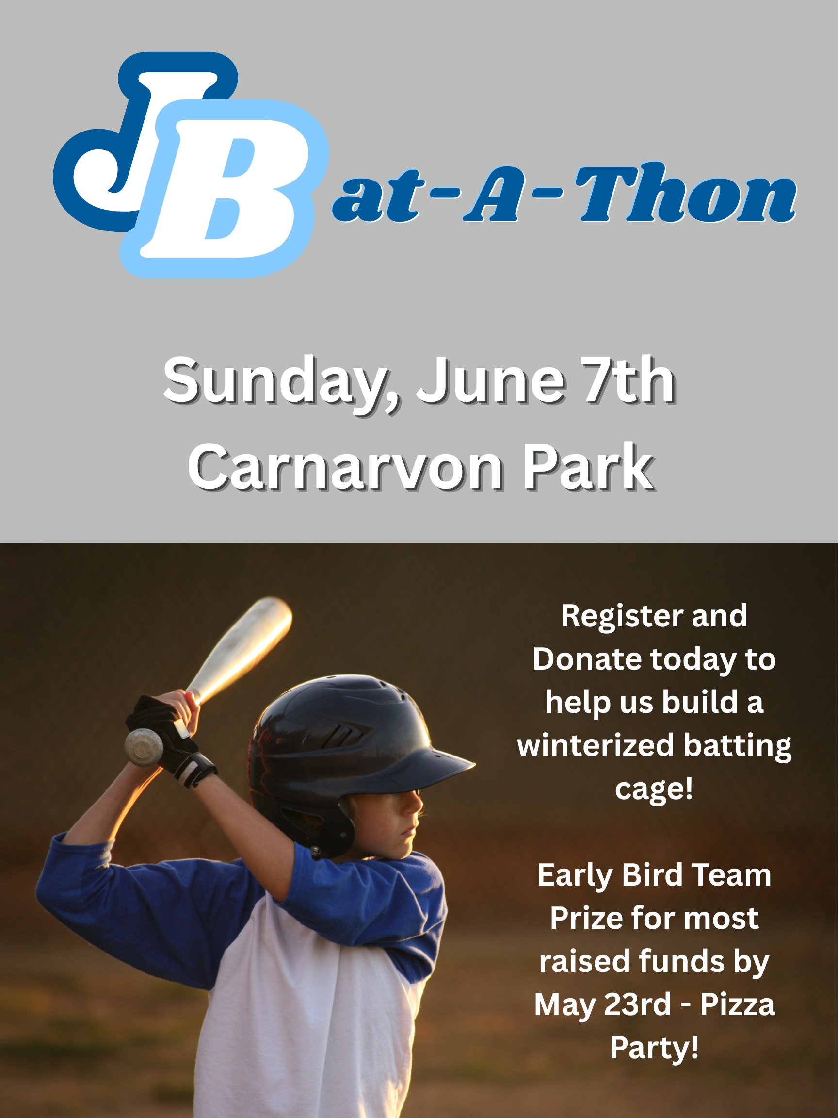 Here's the link to register and donate for the bat a thon: https://www.zeffy.com/en-CA/peer-to-peer/jericho-little-league-bat-a-thon--2026-2