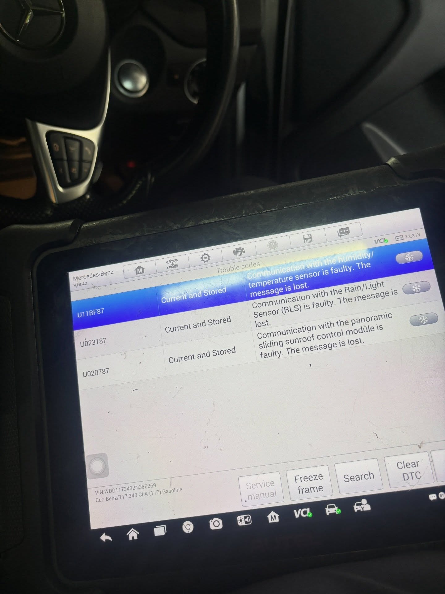 Troubleshooting the sunroof control unit after we had completed the mechanical repair of the sunroof rail assembly on this Mercedes-Benz CLA-class coupe panoramic sunroof. Programming and calibration is a key part of the repair process, and sometimes can only be done using specialist tools which we have here at the Convertible & Sunroof Autocentre. Did you know that the Infiniti Q30 takes inspiration (and parts) from Mercedes?
