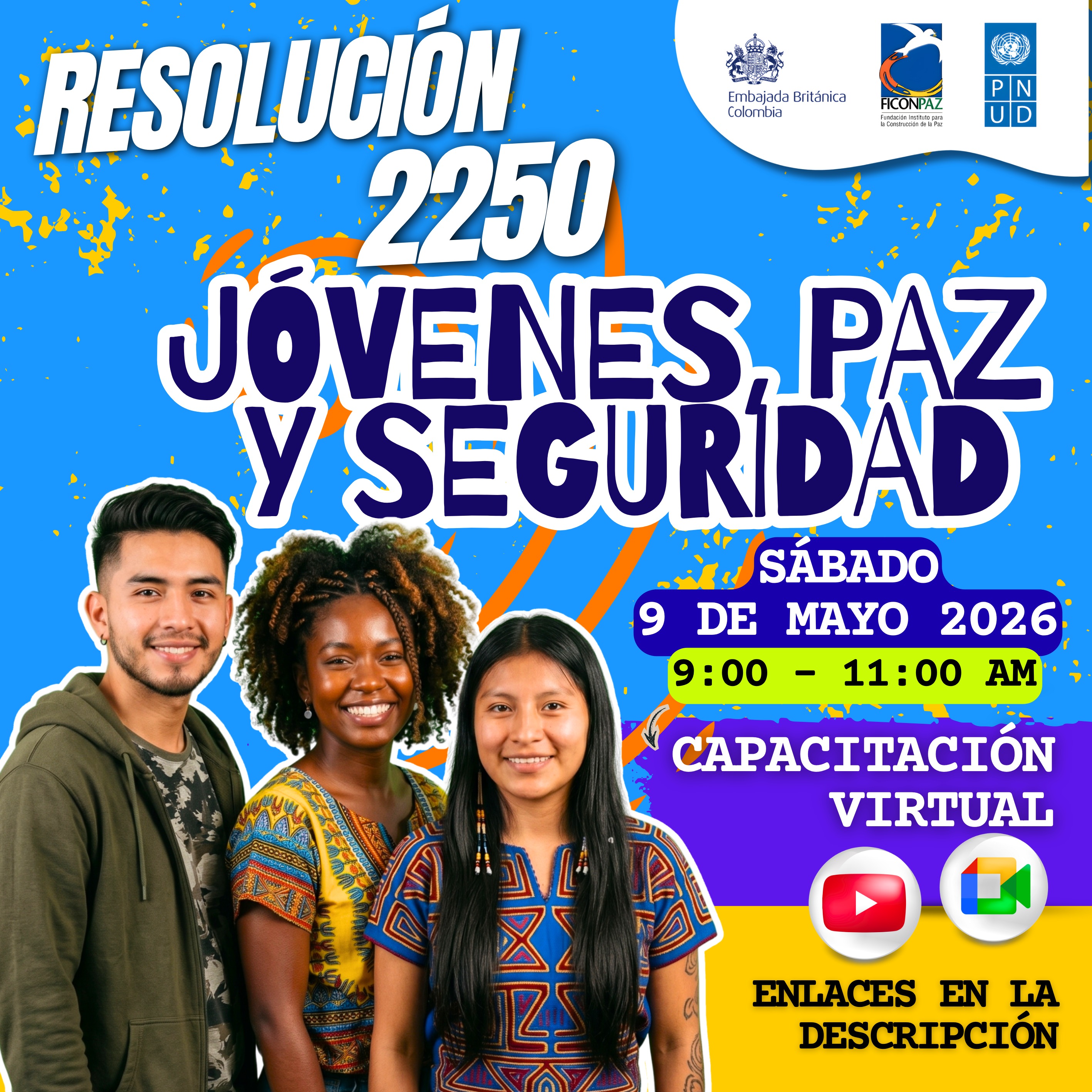 Te invitamos a una capacitación virtual imperdible donde hablaremos sobre Jóvenes, Paz y Seguridad – Resolución 2250. Es un espacio diseñado para escucharnos, aprender y fortalecer nuestro rol como agentes de cambio.
Con la participación de Iván Darío Zuleta – Coordinador Territorial de @agendajovencol .
🗓️ Sábado, 9 de mayo de 2026.
🕘 9:00 AM a 11:00 AM.
💻 ¡Conéctate desde donde estés! Es 100% virtual.
👉 Únete por Google Meet: meet.google.com/sfv-rciv-jfn
👉 Sigue el en vivo por YouTube: https://www.youtube.com/live/INIgs3VfCgA?app=desktop&feature=share
¡Pasa la voz a tus amigos, parche o colectivo! Nos vemos el sábado para seguir construyendo juntos. 🤜🤛
#juventudes #pazyseguridad #resolución2250
