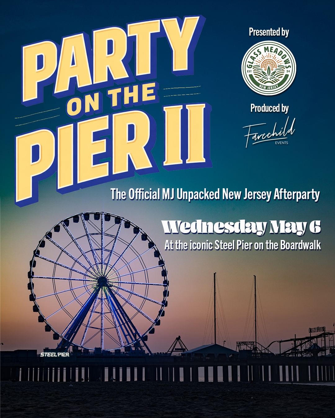TONIGHT! Meet us on the Ferris Wheel 7-11 PM 🎡
Glass Meadows is presenting Party on the Pier with @thehigherfunction activations, live music, and more. Shoutout @mjunpacked & @thefarechild for throwing this all together. Must have a MJU badge to enter.