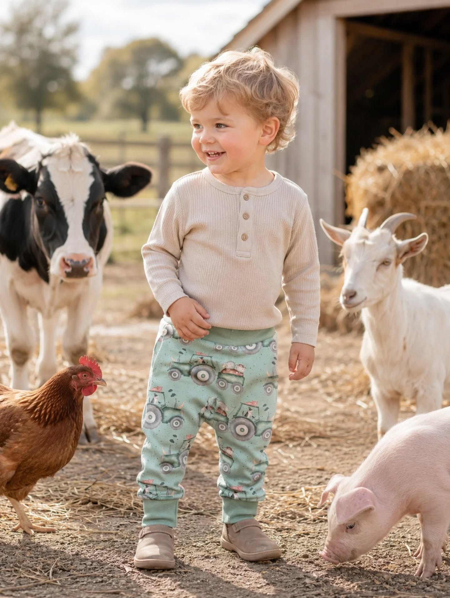 Unsere Beliebte Pumphose die kleine Farm haben wir wieder für Euch verfügbar. Alle Vorbestellungen sind fertig genäht und gehen jetzt auf die Reise zu Euch. 🐷🐮🐴🐓🐥🚜🚜🚜🚜
Produktwahl haben wir Mütze, kurze Hose, Jacke, Pumphose, Strampler und den Sonnenhut mit Krempe.
Schaut doch mal bei uns rein unter der Kategorie ,, Neue Kollektionen,,. Ich drück Euch ganz lieb Eure Bea 🍀👋
#kinderoutfit #bauerhof #BabyOutfit #babyshop #kinderbekleidung
❓Wie gefällt Euch die kleine Farm ❓🚜🐓🐴🐮🐷👋