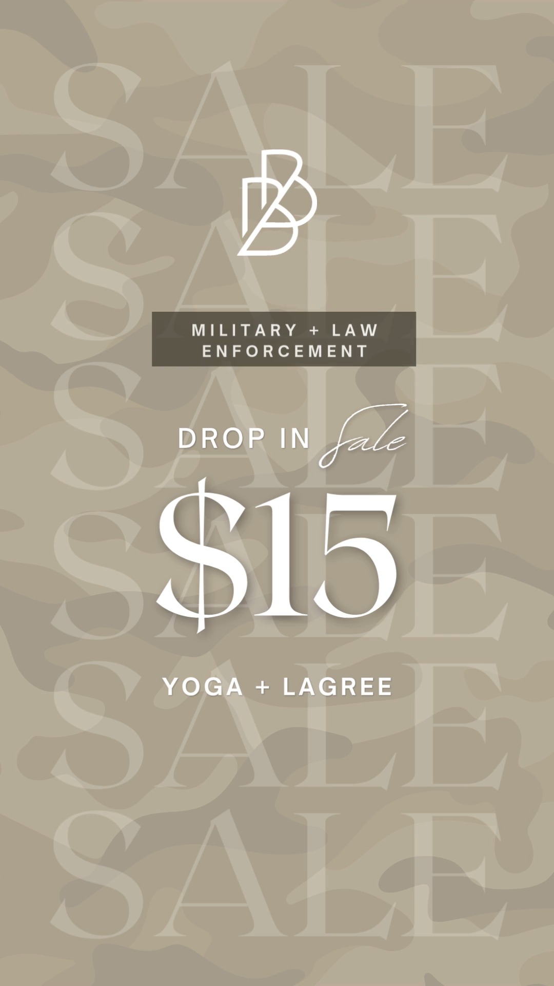 Now it's time to honor all those who serve us!
Today - May 17th only you can get $15 drop-in prices for law enforcement and military! Live on the B+B app or website!
*one per person only
#lawenforcementappreciation #millitaryappreciation #BBThanksyou