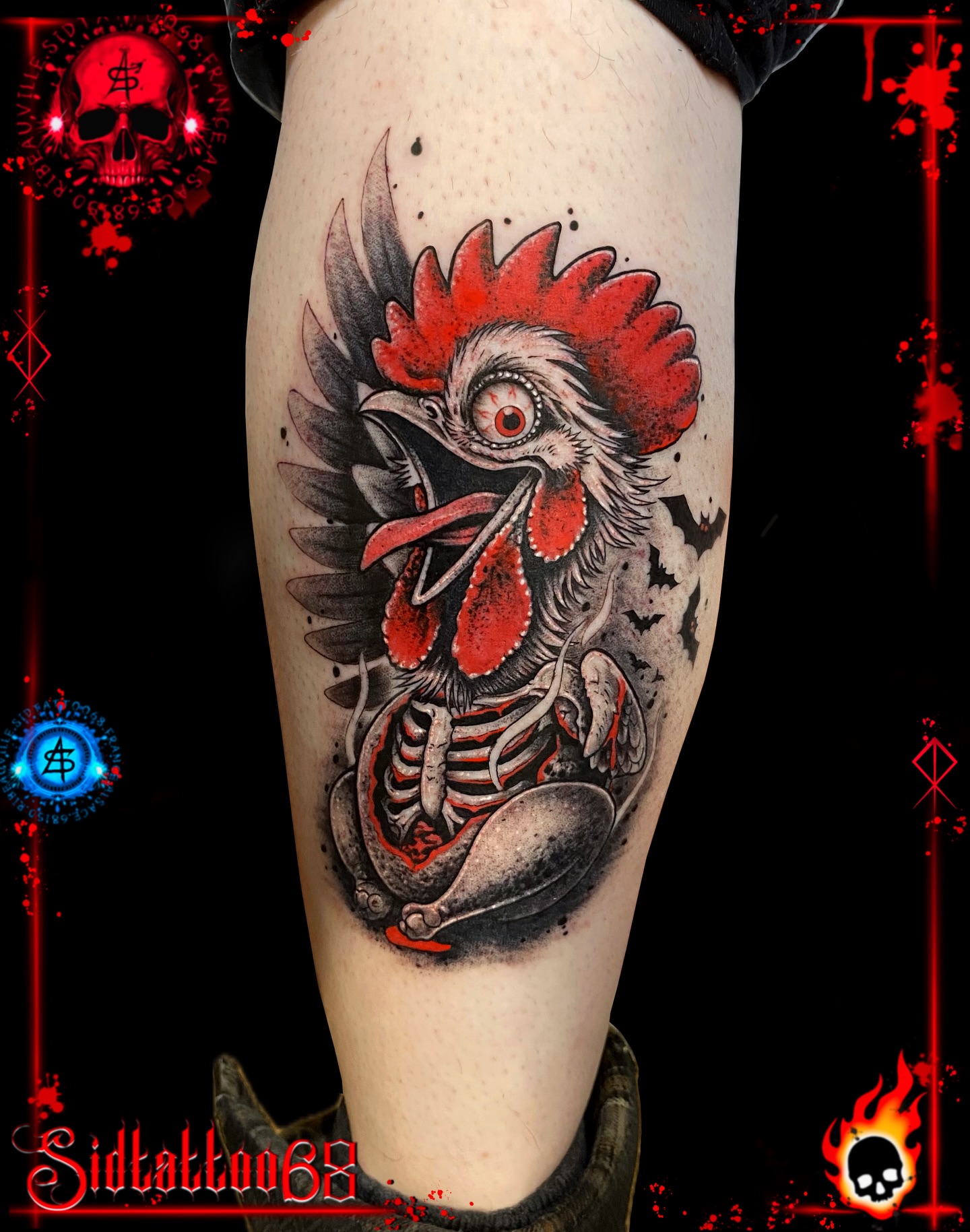 Tattoo humoristique đ§šRĂ©aliser par sid đ„ Pro Team Biopiq đ„#tattoo #ribeauvillĂ© #alsace #tatoueur #pouletgrillĂ© @biopiq @sundhouse_ink_stub