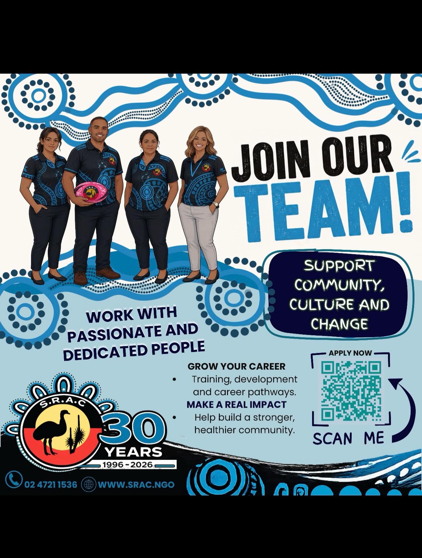 ✨ JOIN OUR TEAM! ✨
Are you passionate about making a real difference in your community? We’re looking for dedicated, caring individuals to be part of something meaningful.
💙 Work alongside a supportive and passionate team
🌱 Grow your career with training and development opportunities
🤝 Make a real impact in building a stronger, healthier community
For 30 years, we’ve been supporting community, culture, and positive change and we’d love for you to be part of the journey.
📲 Scan the QR code to apply now and start your next chapter with us!
#JoinOurTeam #CommunityCare #MakeADifference #CareerOpportunity #NowHiring