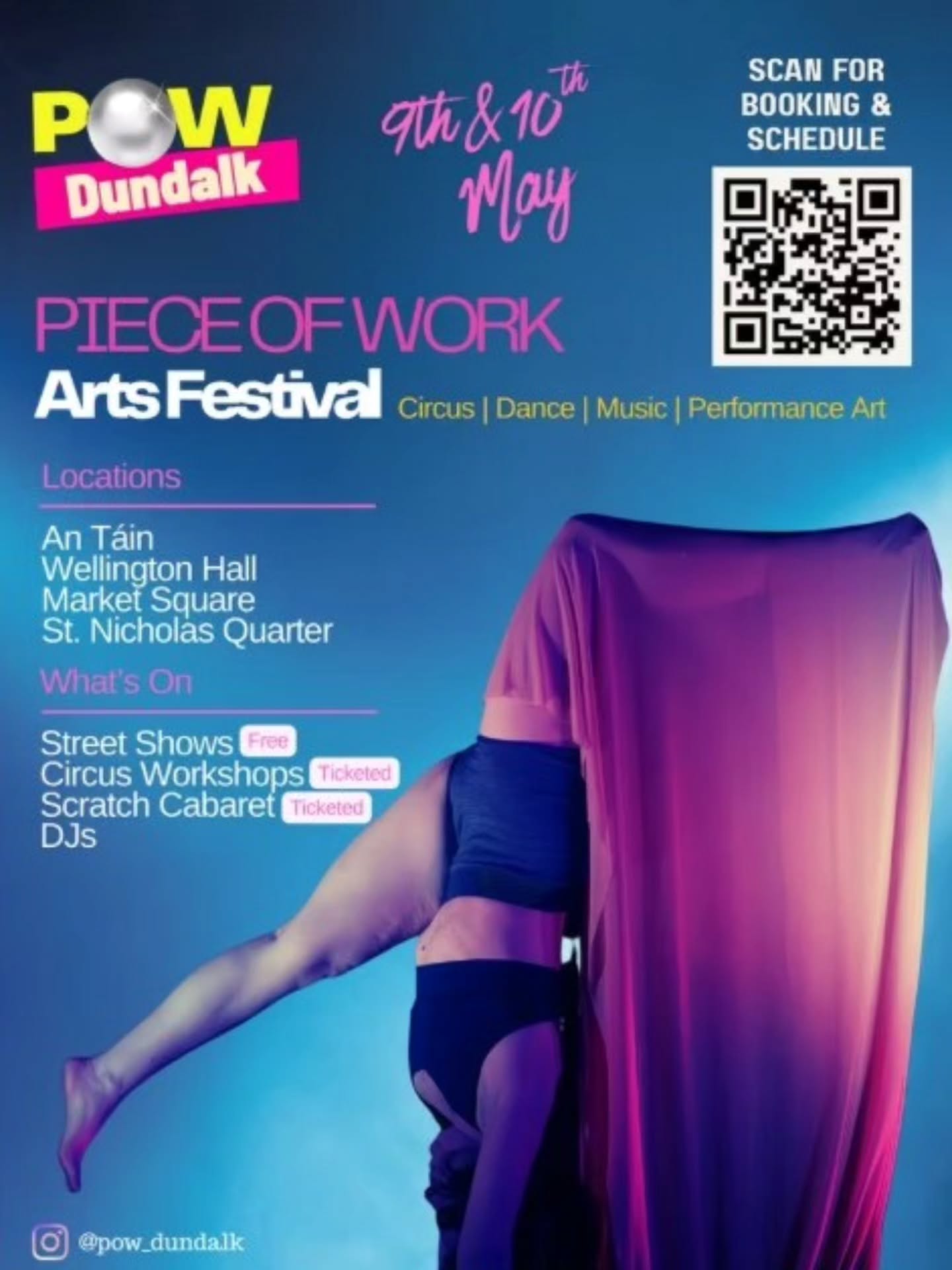 Get ready for the 🎪 Piece of Work (POW) 🎭 Arts Festival arriving this May 9th & 10th! From jaw-dropping acrobatics to live music and street theatre, Dundalk is the place to be this weekend.
What’s on the line-up?
✨ FREE Family Shows at Market Square with Tumble Circus & Cometa Circus.
✨ The Signature Scratch Cabaret featuring a rare hair-hanging duet!
✨ Creative Workshops for kids and adults at @antainarts
✨ Local Talent including harpist Rosie Murphy and comedian Áine Gallagher.
Experience the magic of contemporary performance right in the heart of town. 🌍✨
📍 Where: Various locations across Dundalk
🗓️ When: Sat 9th & Sun 10th May
🔗 Full program & info on visitlouth.ie
#VisitLouth #POWDundalk #DundalkEvents #ContemporaryCircus #StreetArts Louth FamilyDayOut