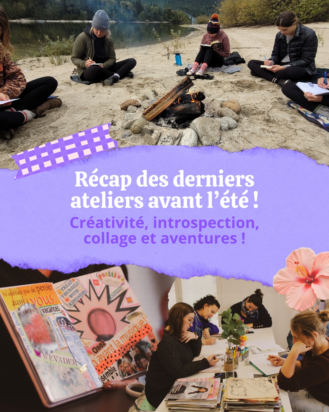 3 places restantes pour l'atelier collage sur le thème de la gratitude le 23 mai
Il reste des places pour la journée Mieux-être organisée par @moa_moments_of_awareness et dans laquelle je propose un atelier collage vision Board sur le thème de "ma vie en mieux".
Et il reste toujours des places pour la série d'ateliers en mode "mini-aventure" dans les ardennes belges !
Après, ce sera la pause du Self-love Club jusqu'à Septembre !
Vous nous rejoignez ?
Il est encore temps de prendre du temps pour soi ❤️