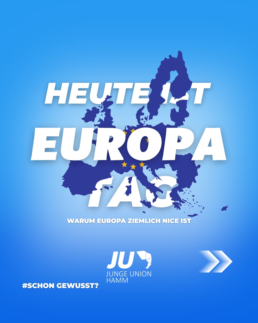 Heute ist Europatag 🇪🇺
Der 9. Mai steht für Frieden, Zusammenarbeit und die europäische Einigung.
Und ehrlich gesagt:
Europa ist schon ein ziemlich nicer Place to be.
Warum?
✈️ Frei reisen und leben
🤝 Frieden statt Konflikte
🎓 Chancen für junge Menschen in ganz Europa
🚀 Gemeinsam stärker bei Innovation, Wirtschaft & Zukunftstechnologien
All das war lange nicht selbstverständlich.
Von daher: ein Hoch auf Europa