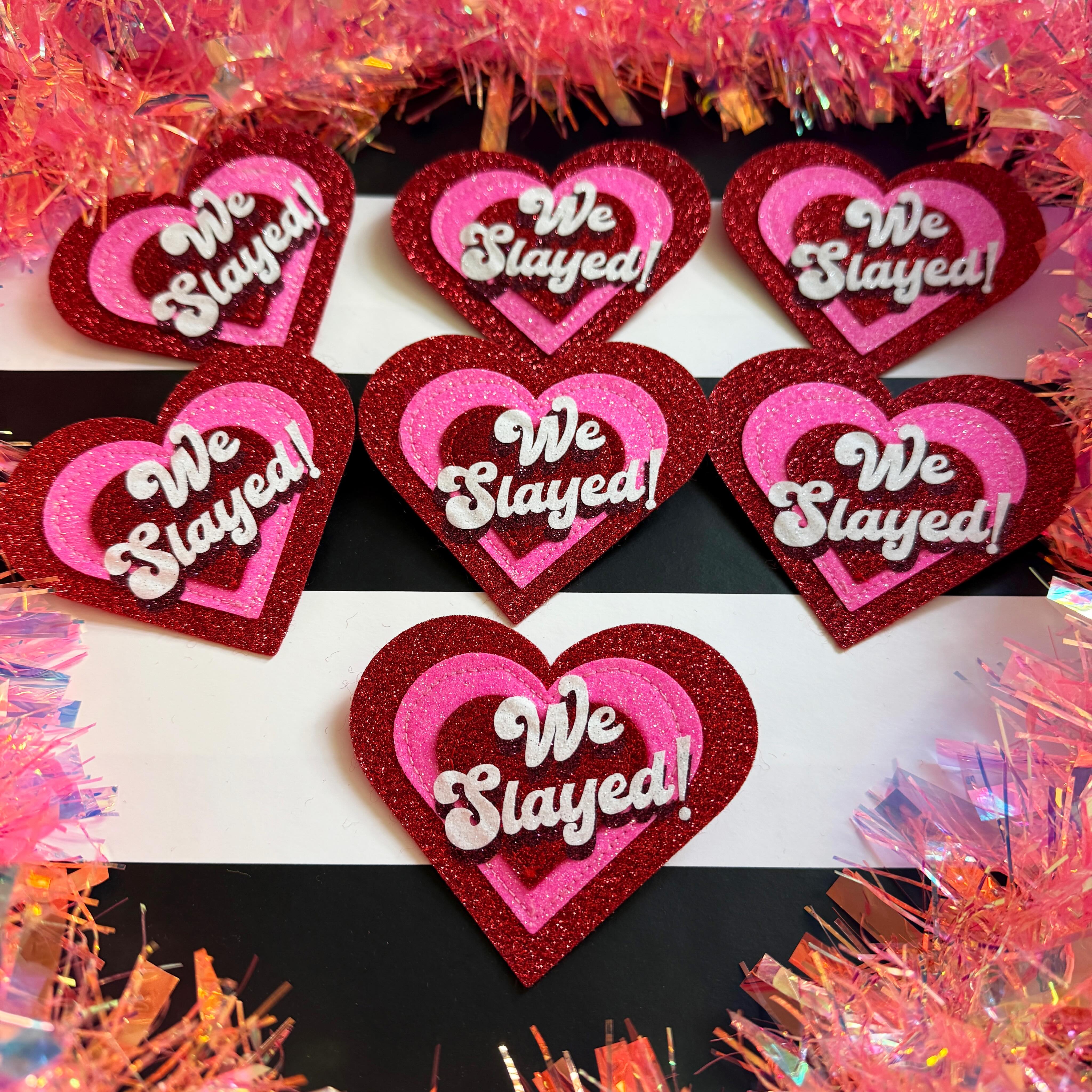 It’s Friday! We made it 🙌🏻
Recent custom glitter felt badges order for Claire - original request was for ‘Bride Olympics Champion’ but she changed it to ‘We Slayed’. I’m intrigued though… who was the bride? Is she famous? I would love to know more! 😍 thank you Claire.
Who is celebrating something this weekend?
#customhen #henparty #henpartyideas #weslayed #bachelorettepartyideas