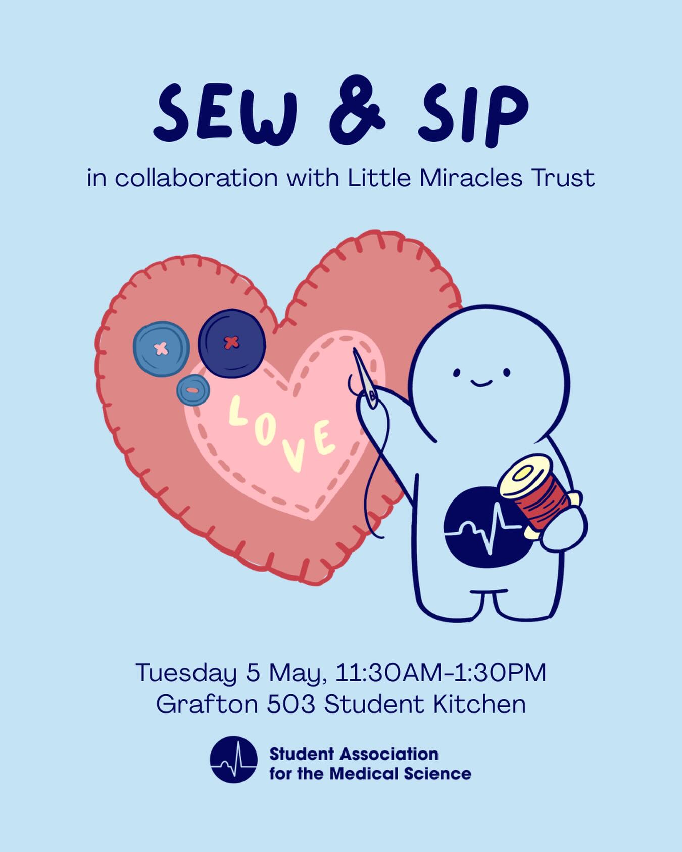๐งต๐ฆ๐๐ช & ๐ฆ๐๐ฃ ๐งตโจโจCome join us for a fun afternoon of sewing and sipping!
In collaboration with ๐๐ถ๐๐๐น๐ฒ ๐ ๐ถ๐ฟ๐ฎ๐ฐ๐น๐ฒ๐ ๐ง๐ฟ๐๐๐, weโll be creating fabric scent hearts to donate to neonatal units across Aotearoa. These hearts are a small, but meaningful way to support premature infants and their families during their journey. ๐
Weโll have everything you need to get you started, so no sewing experience is required! Just come along, bring your friends and support this amazing initiative! ๐ฅฐ
๐
๐๐๐ง๐: Tuesday 5th May
โฐ ๐ง๐๐ ๐: 11:30am โ 1:30pm
๐ ๐๐ข๐๐๐ง๐๐ข๐ก: 503 Grafton Student Kitchen